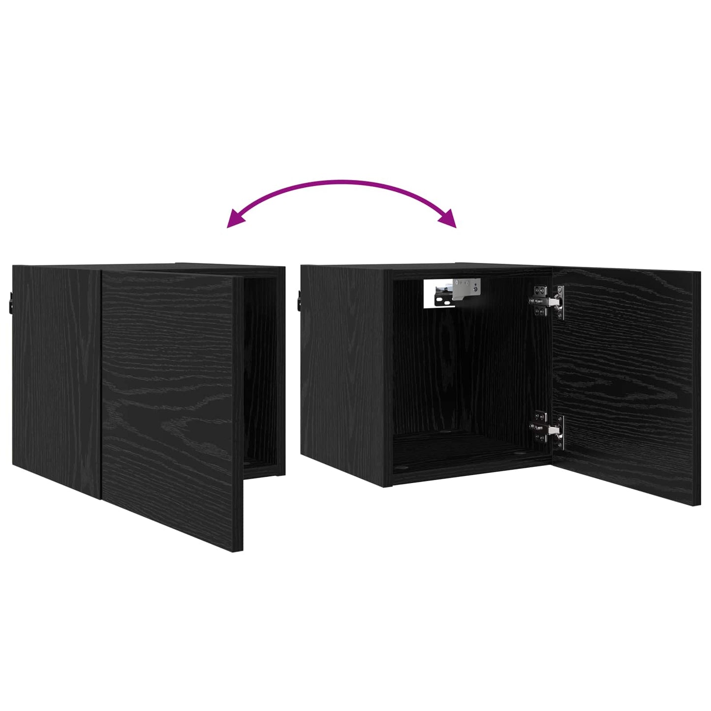 Fali TV Szekrény 8 pcs Fekete Tölgy 30,5 x 30 x 30 cm