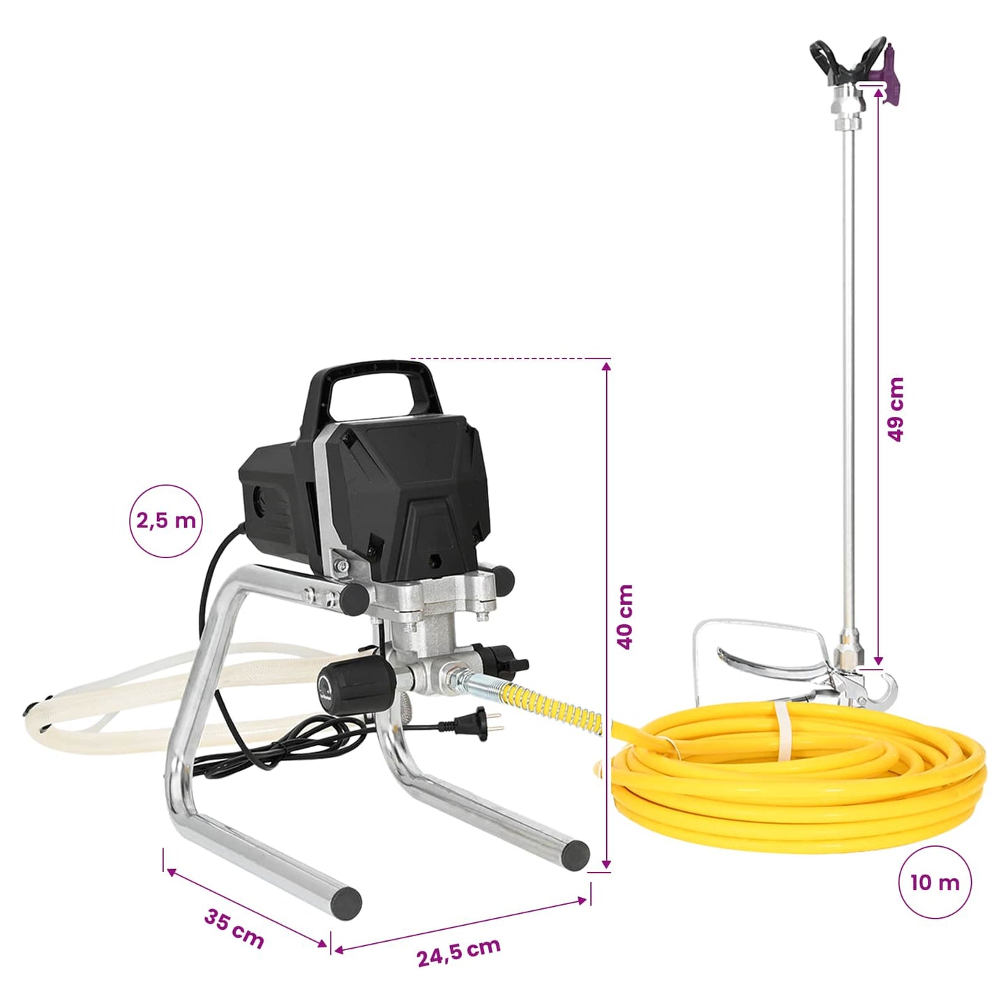 Airless Festéksprayer Fekete Acél és Műanyag