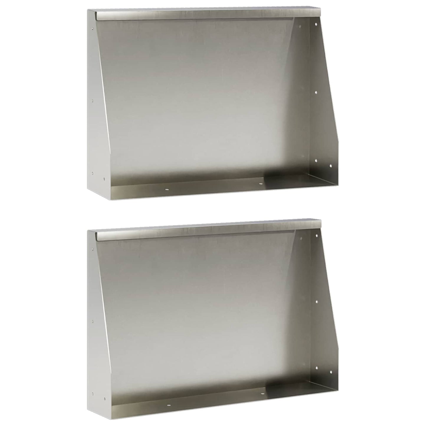Támfal 2 db 60 x 12 x 40 cm Rozsdamentes Acél Ezüst