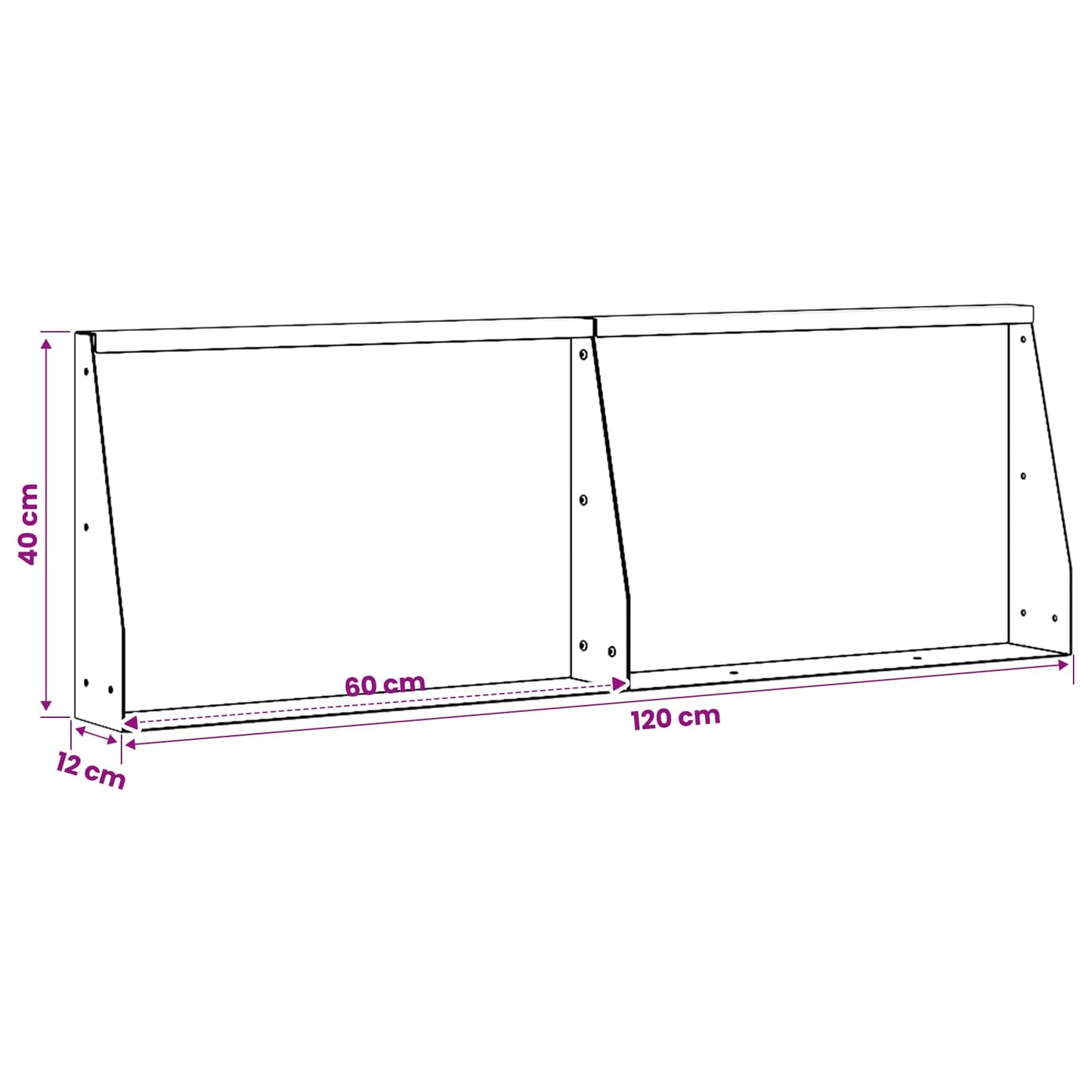 Támfal 2 db 60 x 12 x 40 cm Rozsdamentes Acél Ezüst