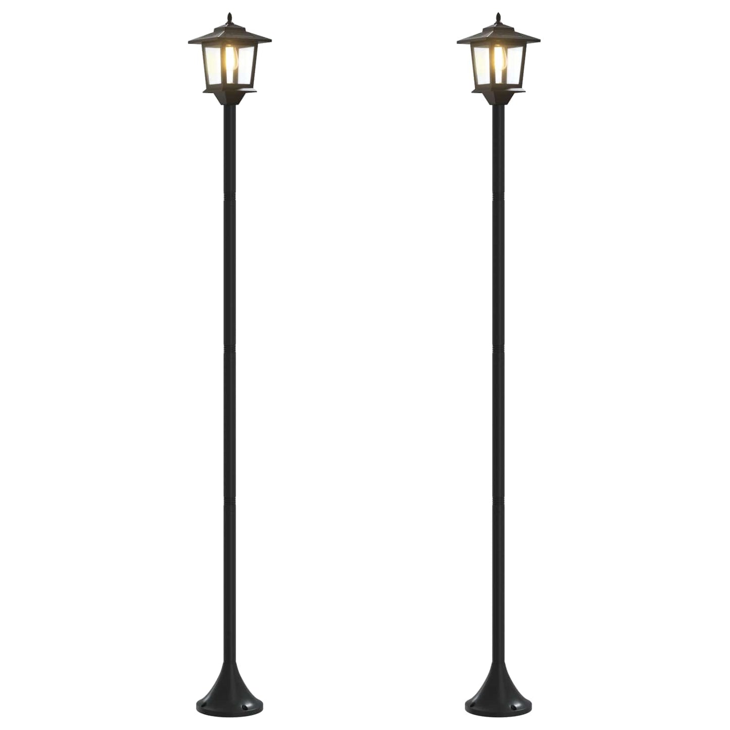 Lámpaoszlop készlet with LED Bulb 2 db Fekete 16 x 16 x 156 cm