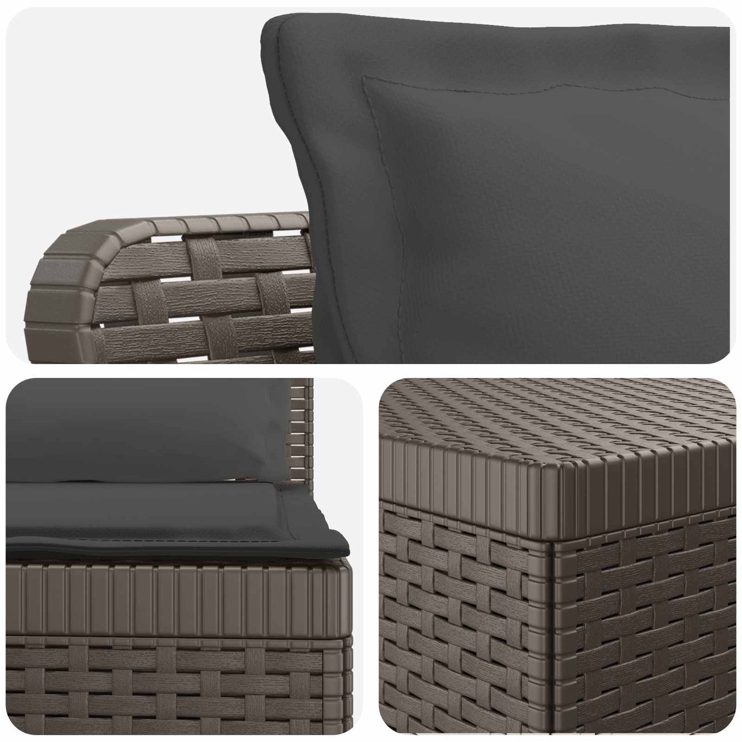 5-Személyes Kerti Kanapé Párnákkal Rattan Hatású PP