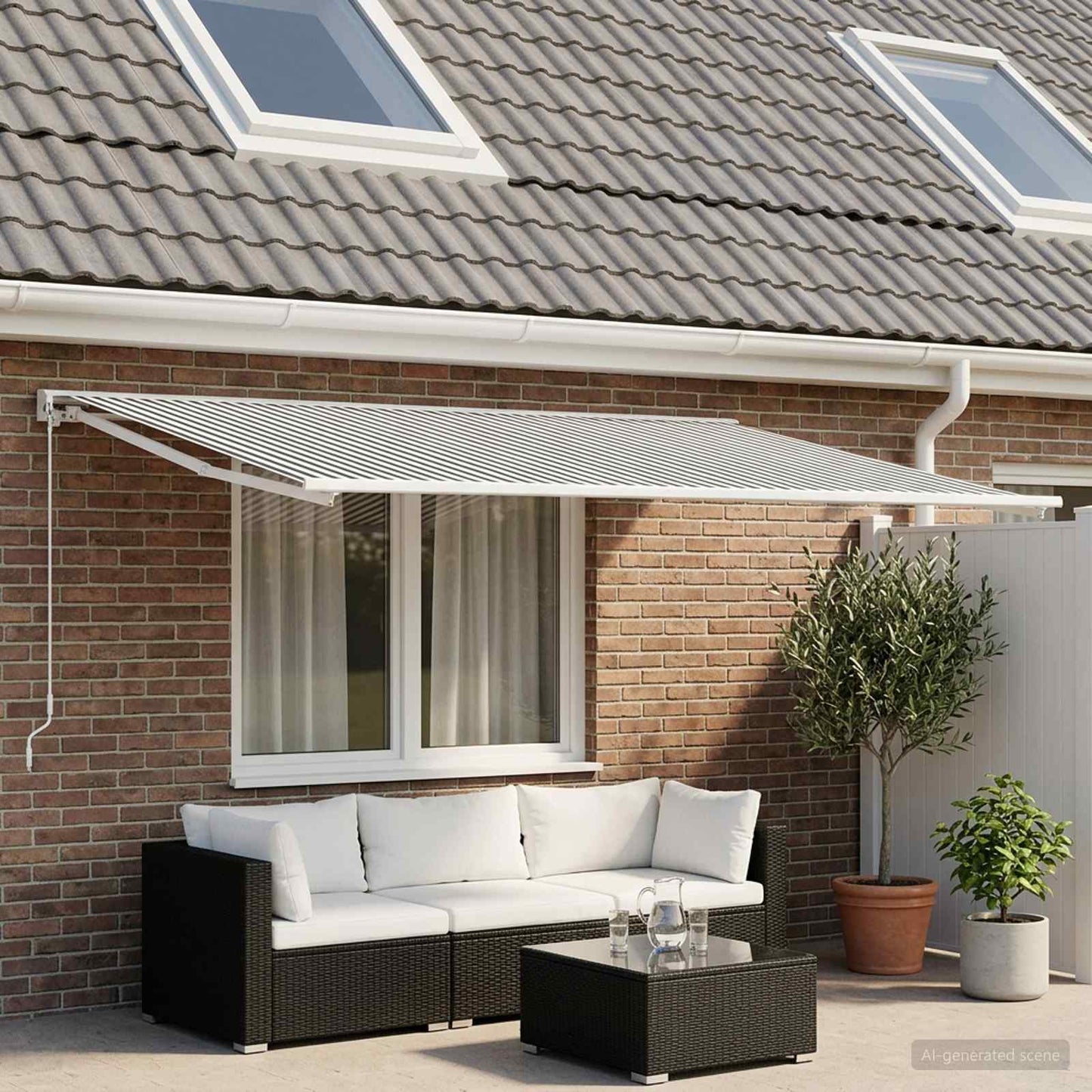 Napellenző ponyva Antracit és Fehér 350 x 200 cm Poliészter