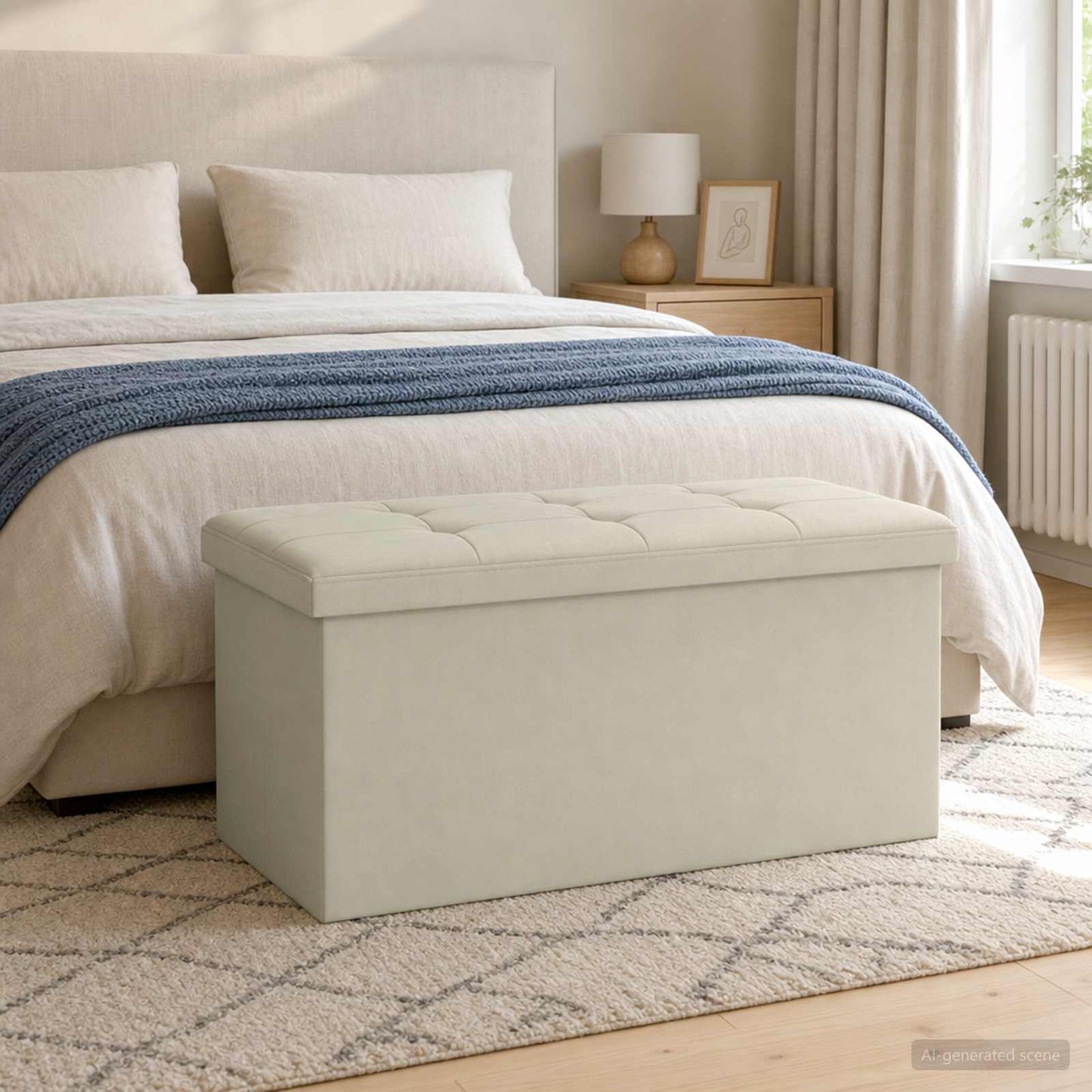 Összecsukható tárolópad Fehér 180 kg 80 L 77 x 38 x 38 cm