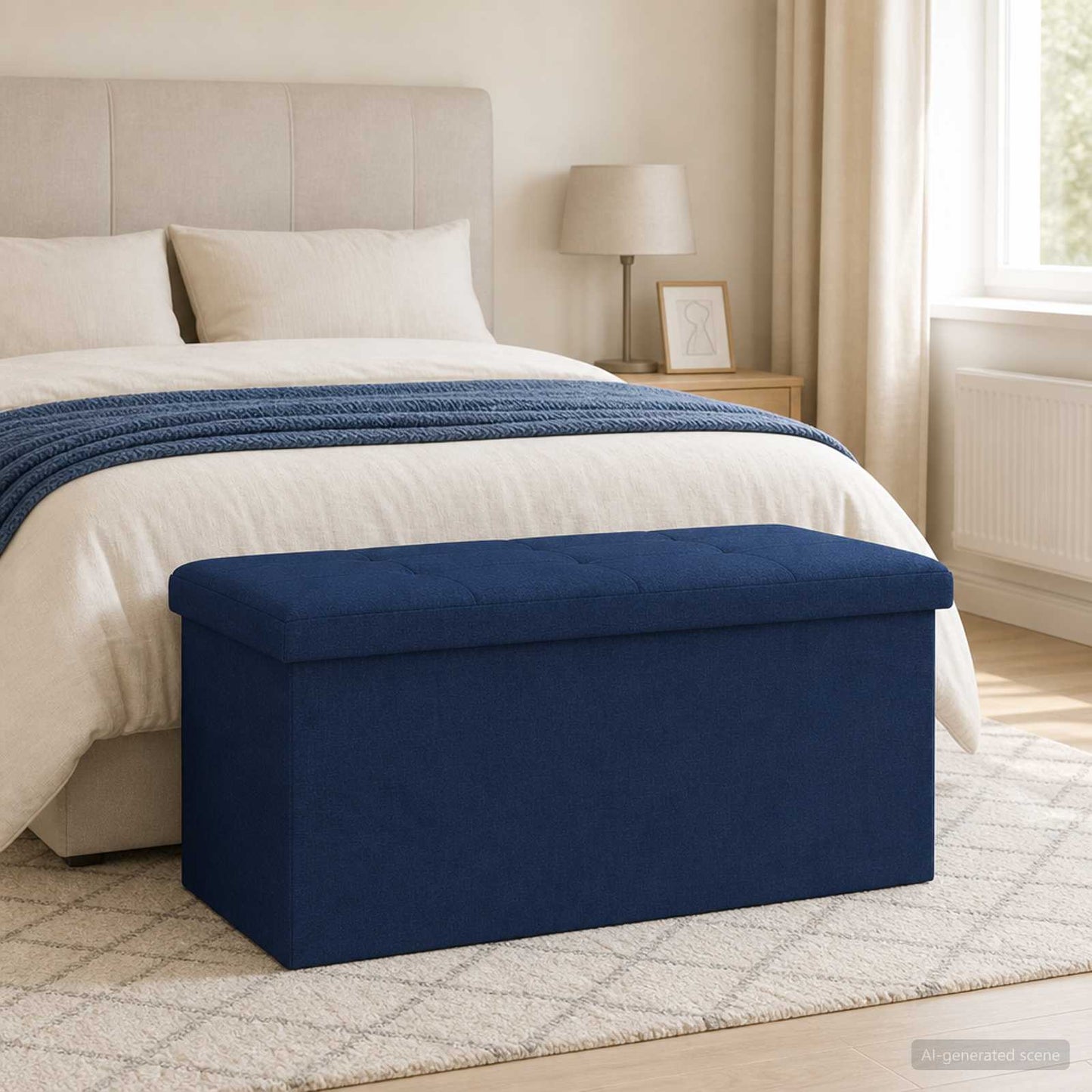 Összecsukható tárolópad Kék 180 kg 80 L 77 x 38 x 38 cm Vászon