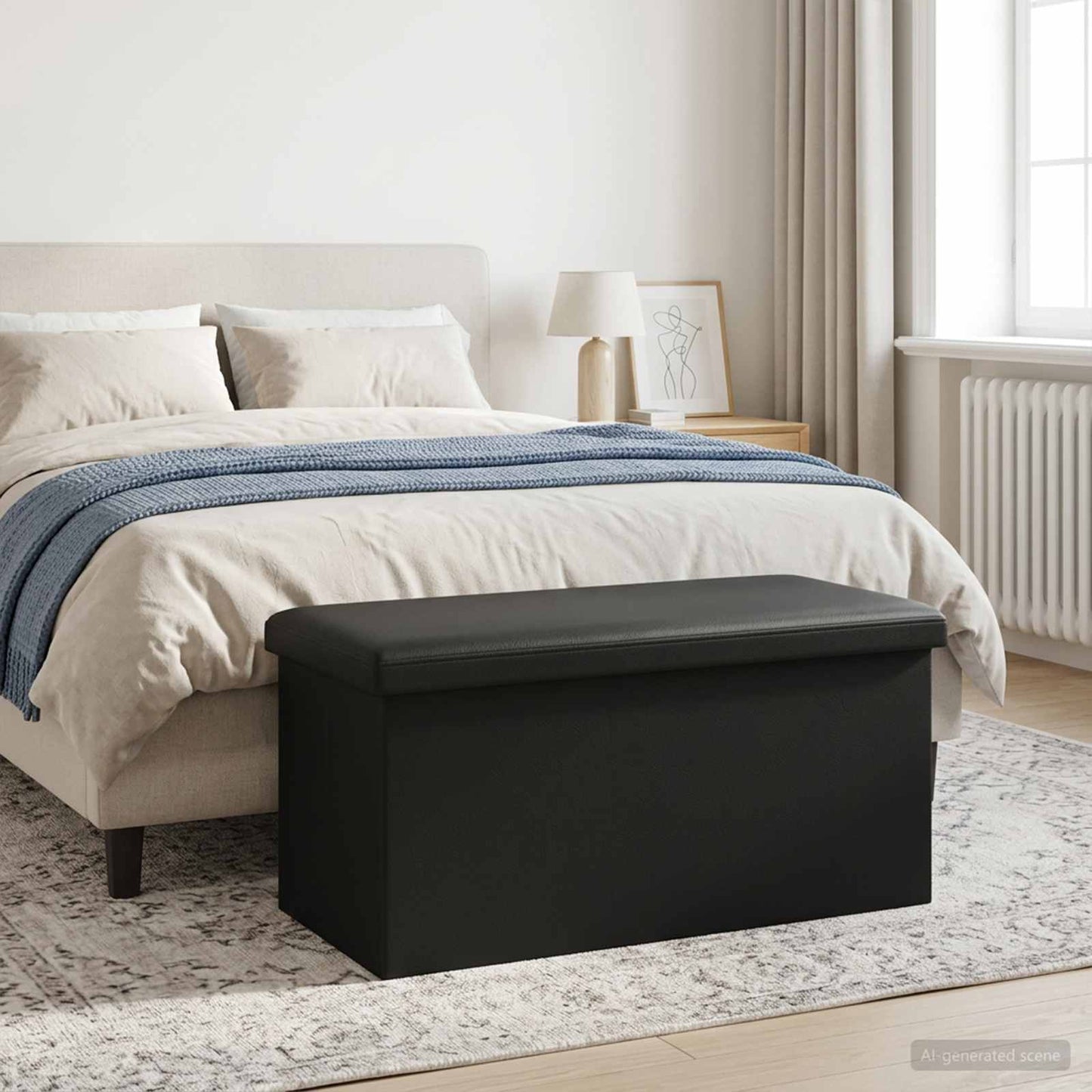 Összecsukható tárolópad Fekete 180 kg 80 L 77 x 38 x 38 cm PVC