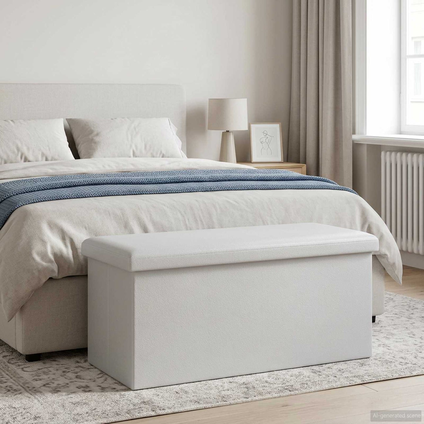 Összecsukható tárolópad Fehér 180 kg 80 L 77 x 38 x 38 cm PVC