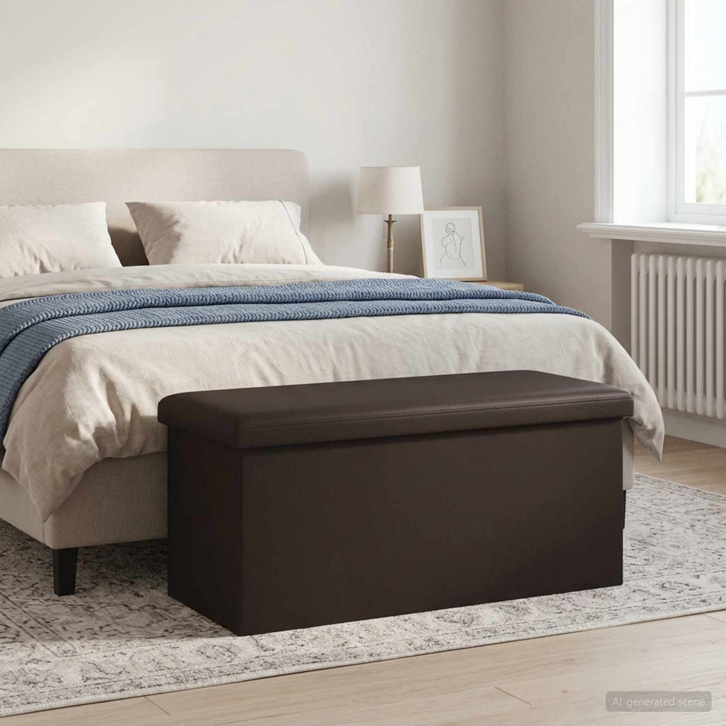 Összecsukható tárolópad Barna 180 kg 80 L 77 x 38 x 38 cm PVC