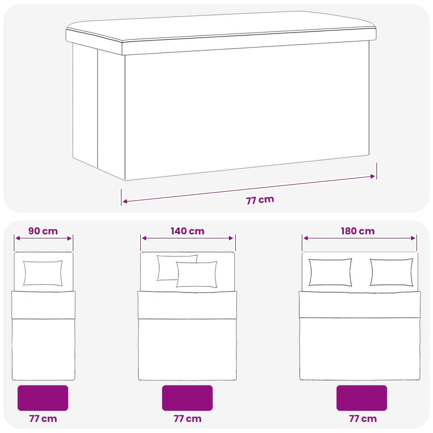 Összecsukható tárolópad Barna 180 kg 80 L 77 x 38 x 38 cm PVC