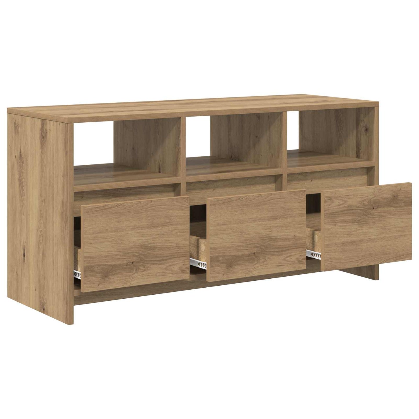TV szekrény 102 x 37,5 x 52,5 cm Kézműves Tölgy Szerelt Fa