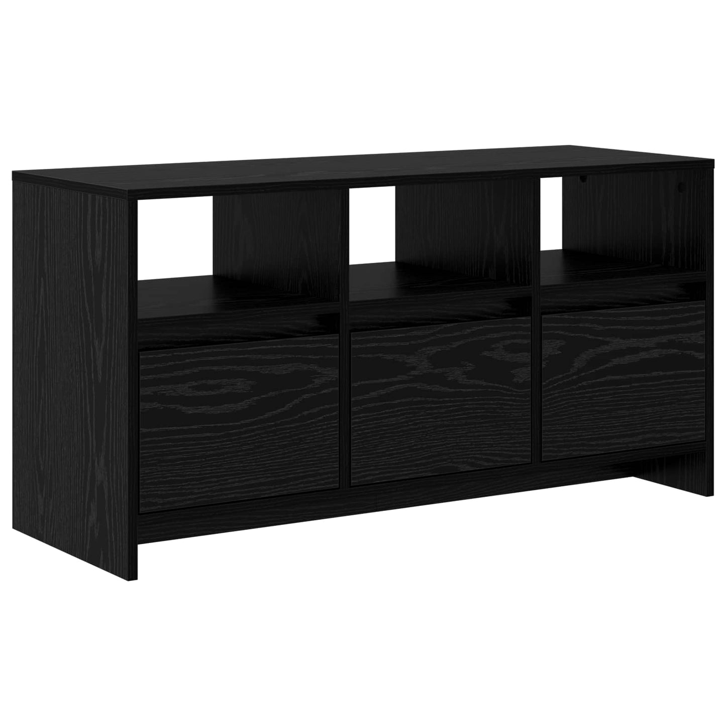 TV szekrény 102 x 37,5 x 52,5 cm Fekete Tölgy Szerelt Fa