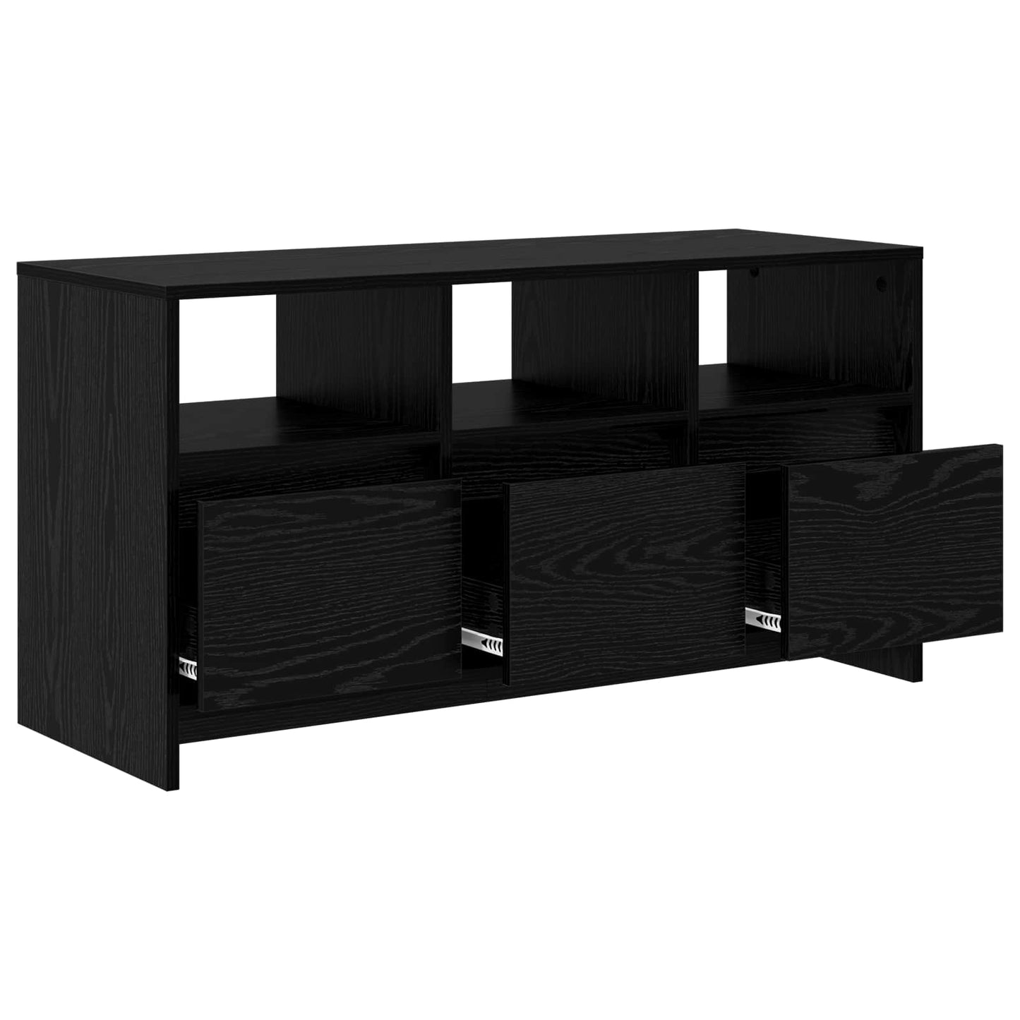 TV szekrény 102 x 37,5 x 52,5 cm Fekete Tölgy Szerelt Fa