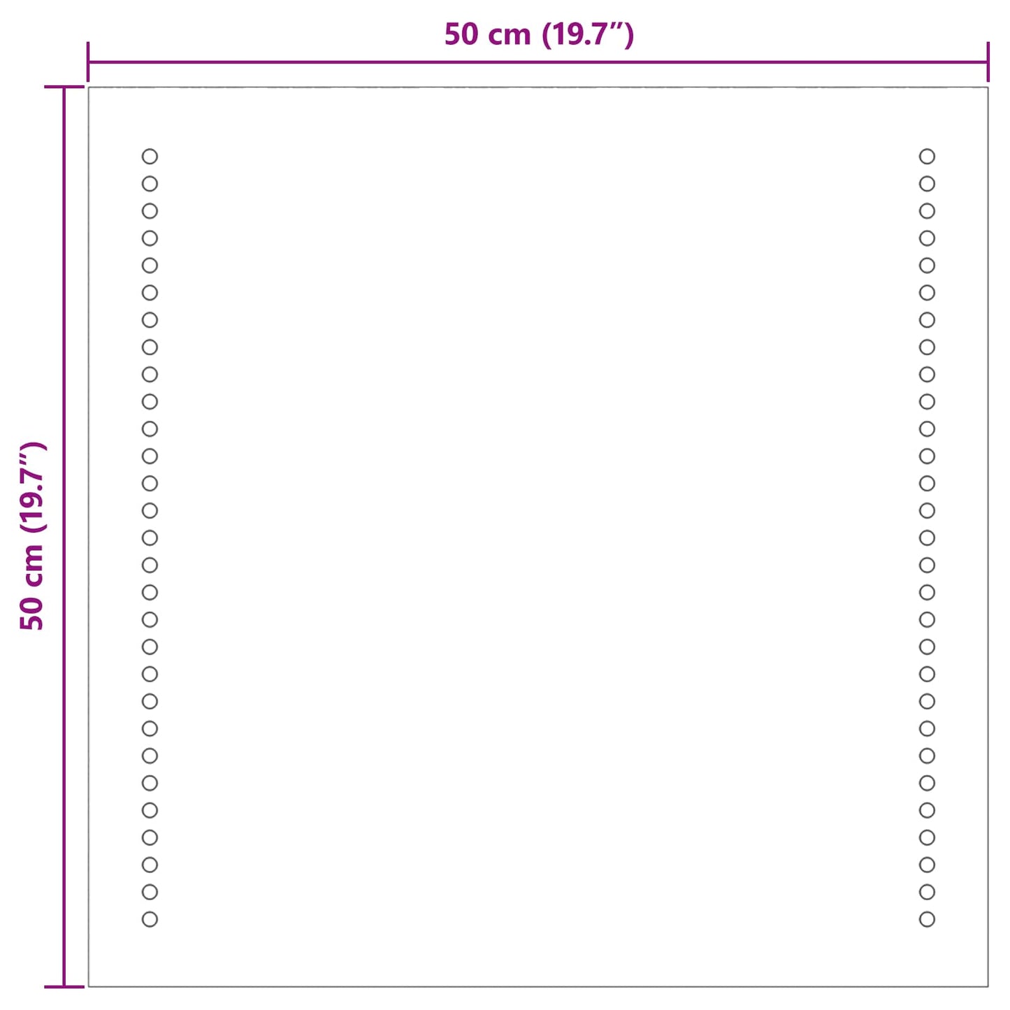 LED Fürdőszoba Tükör tükörrel Átlátszó 50 x 50 cm edzett üveg