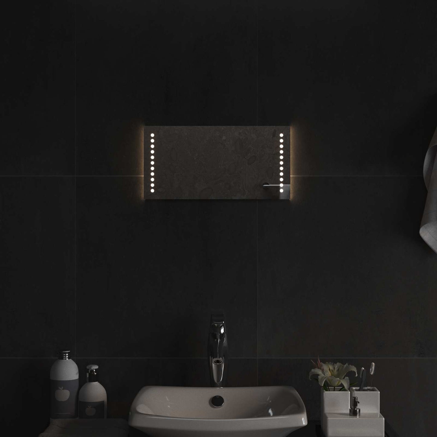LED Fürdőszoba Tükör Átlátszó 40 x 20 cm edzett üveg
