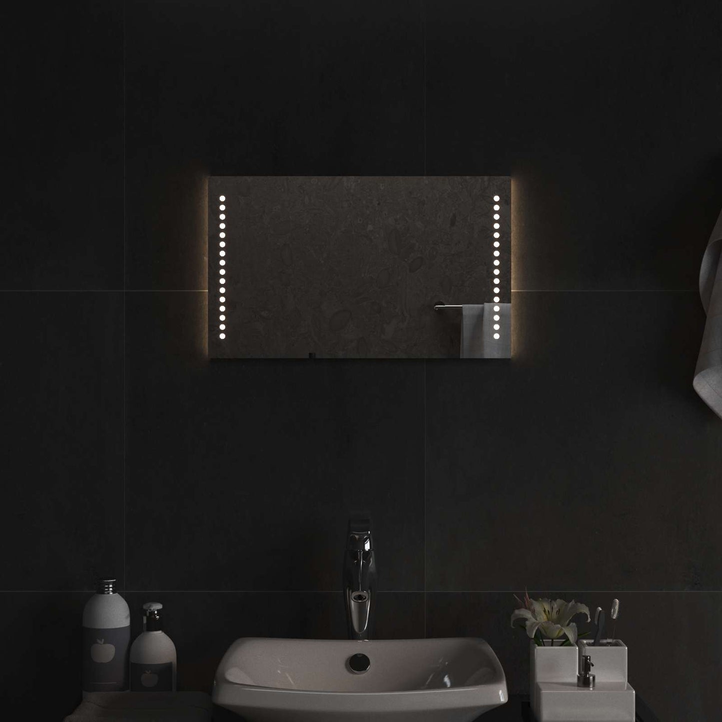 LED Fürdőszoba Tükör Átlátszó 50 x 30 cm edzett üveg