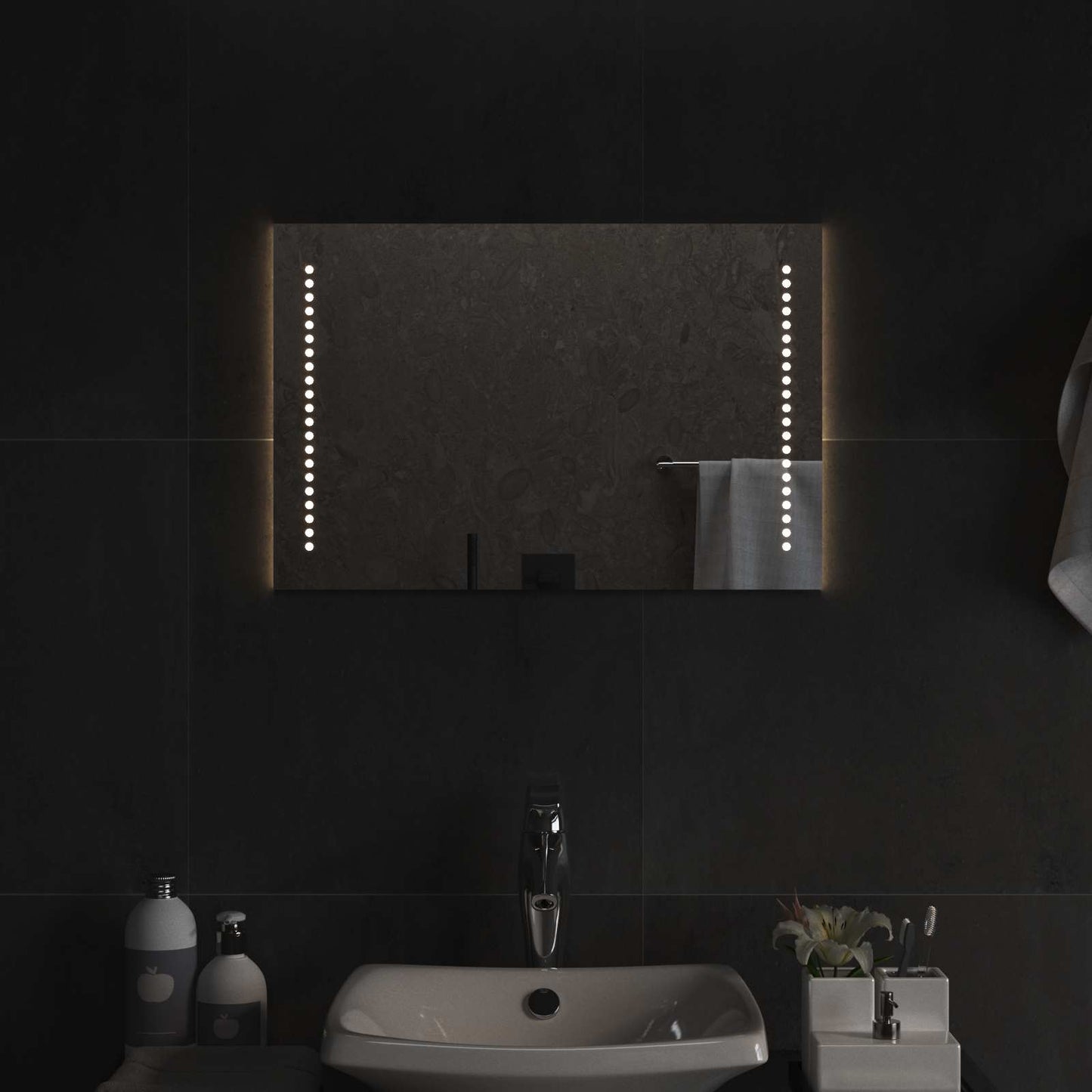 LED Fürdőszoba Tükör Átlátszó 60 x 40 cm edzett üveg