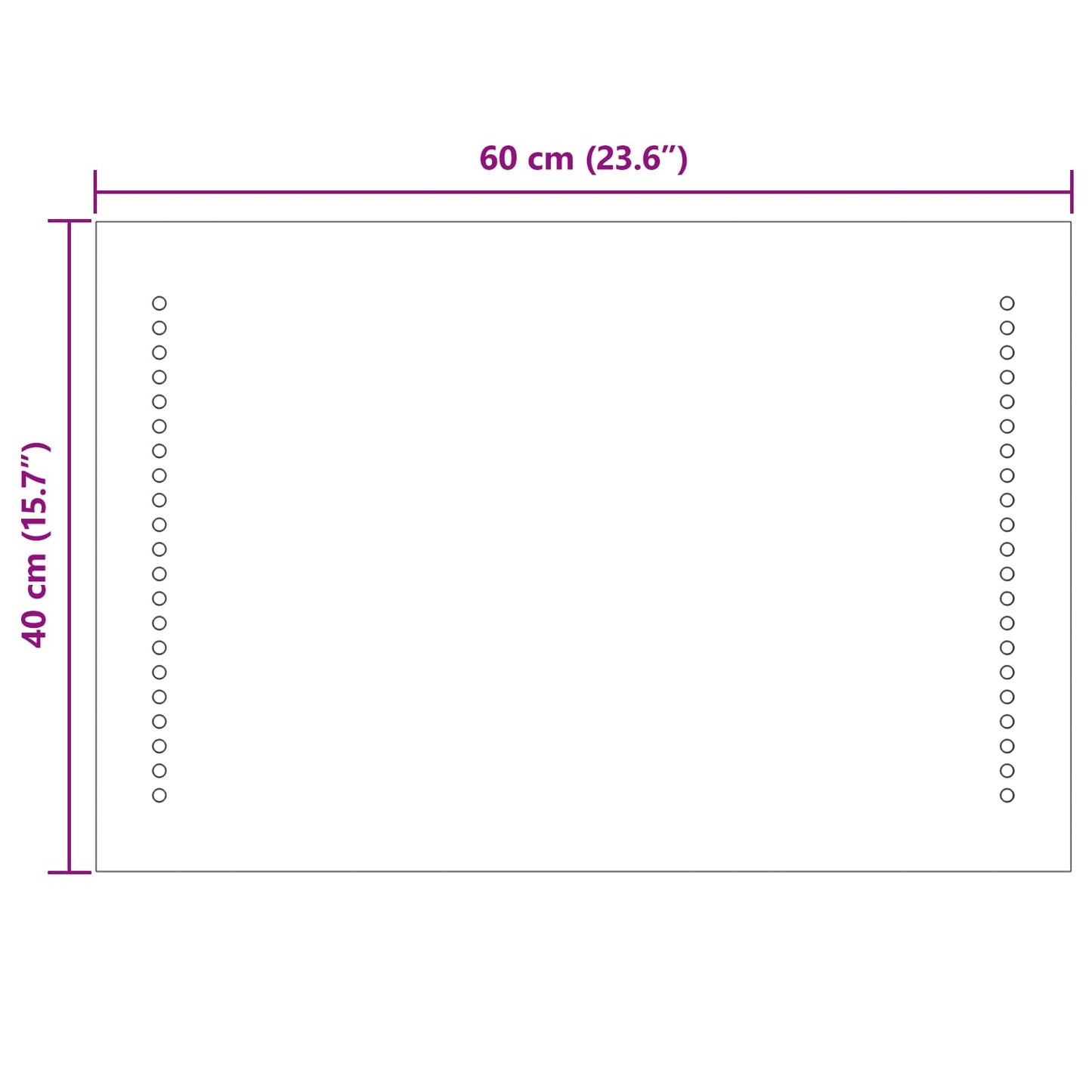 LED Fürdőszoba Tükör Átlátszó 60 x 40 cm edzett üveg