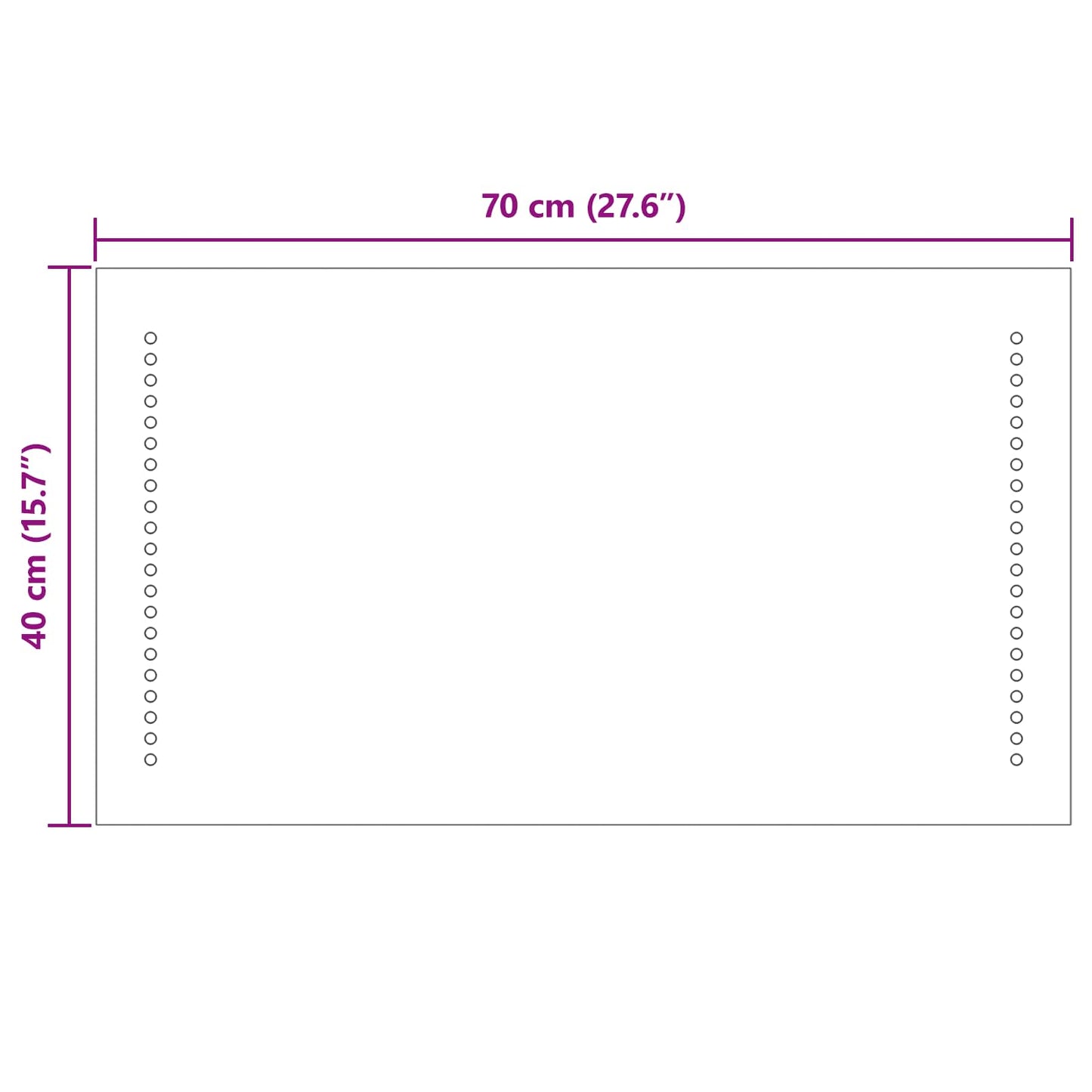 LED Fürdőszoba Tükör Átlátszó 70 x 40 cm edzett üveg