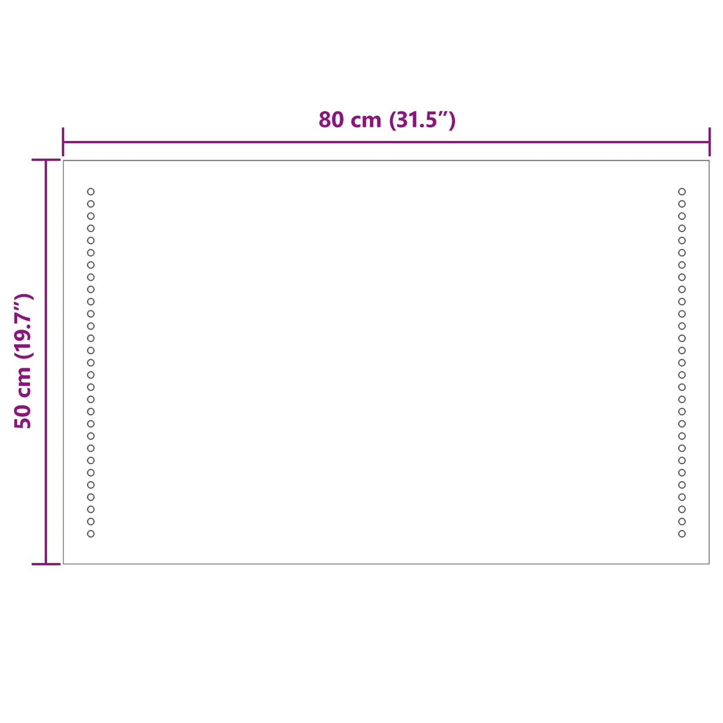 LED Fürdőszoba Tükör Átlátszó 80 x 50 cm edzett üveg