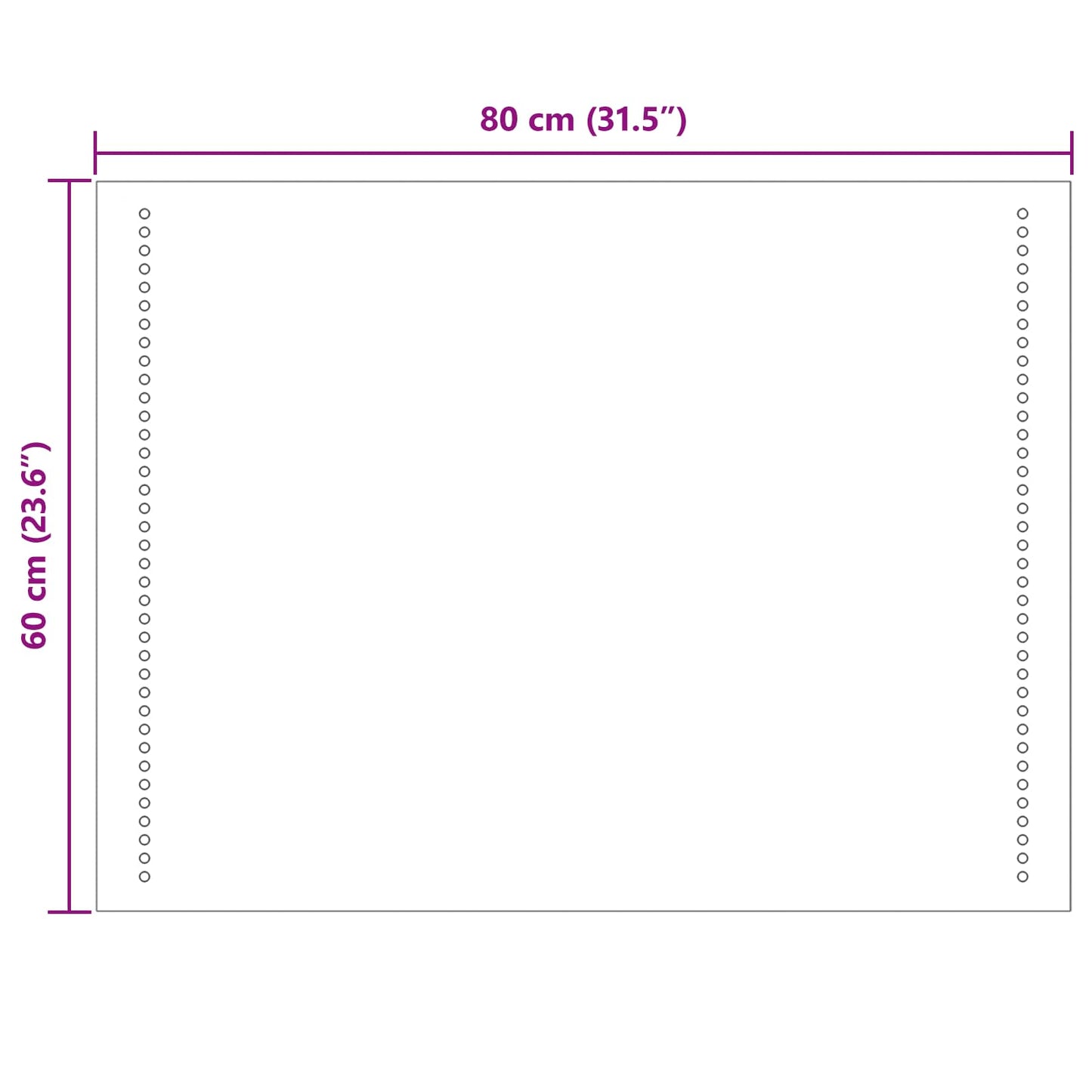 LED Fürdőszoba Tükör Átlátszó 80 x 60 cm edzett üveg