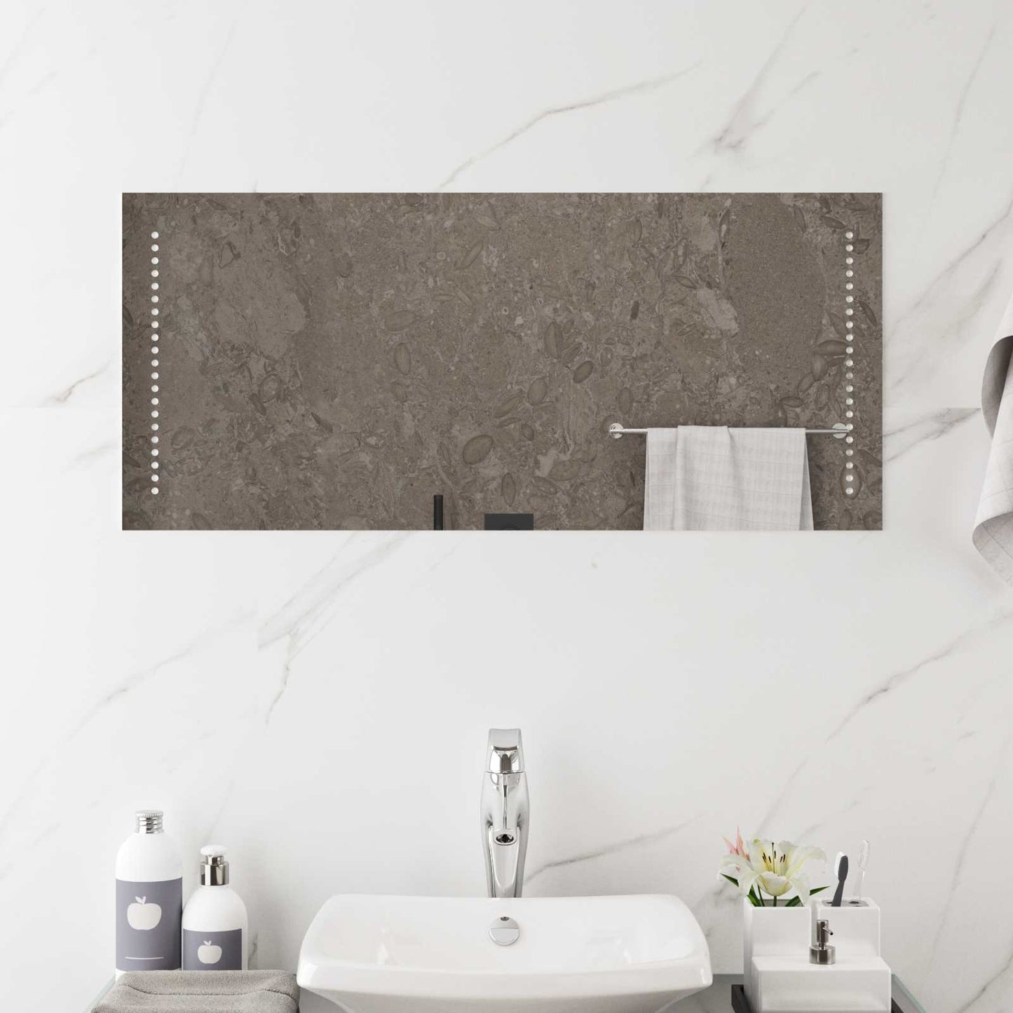 LED Fürdőszoba Tükör Átlátszó 90 x 40 cm edzett üveg