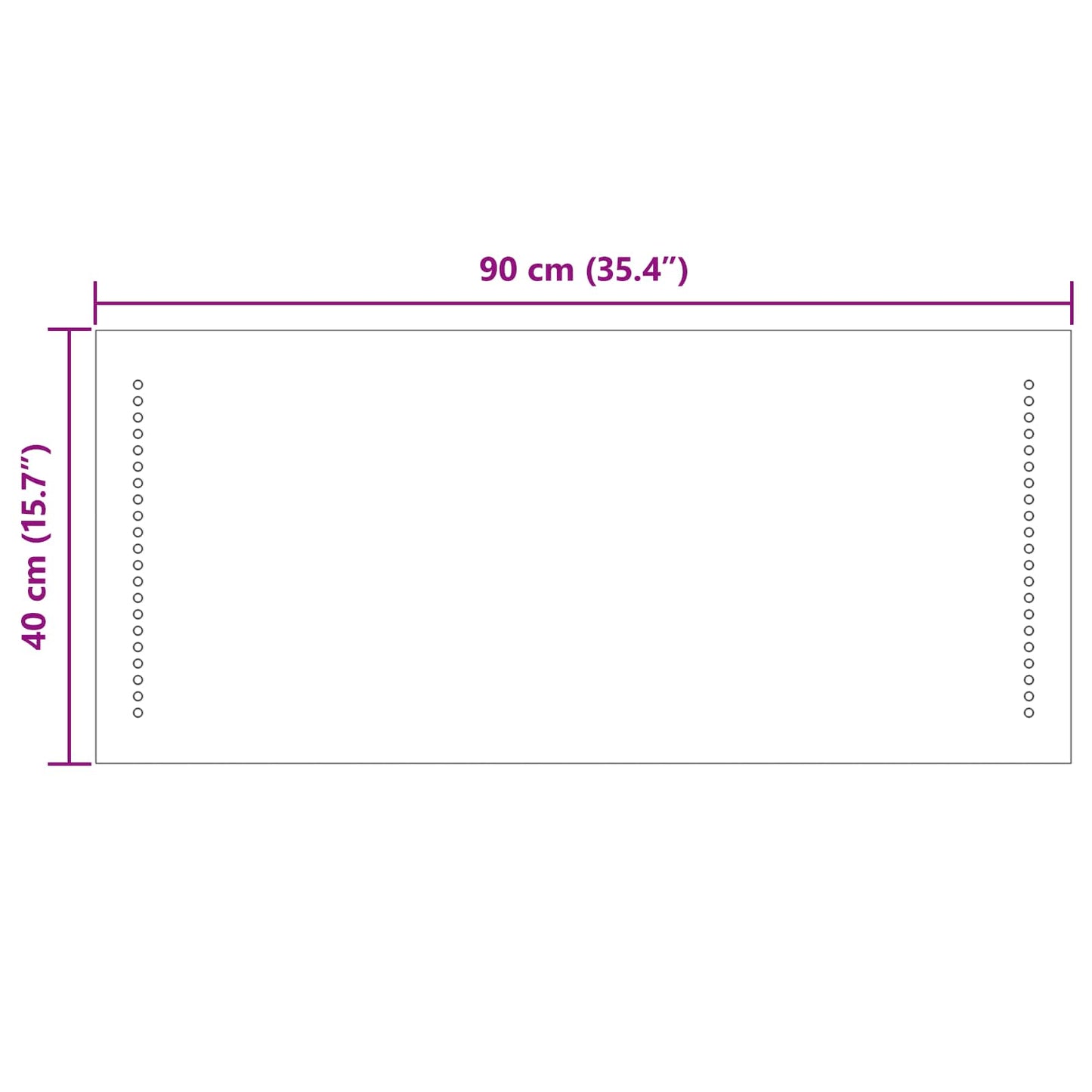 LED Fürdőszoba Tükör Átlátszó 90 x 40 cm edzett üveg