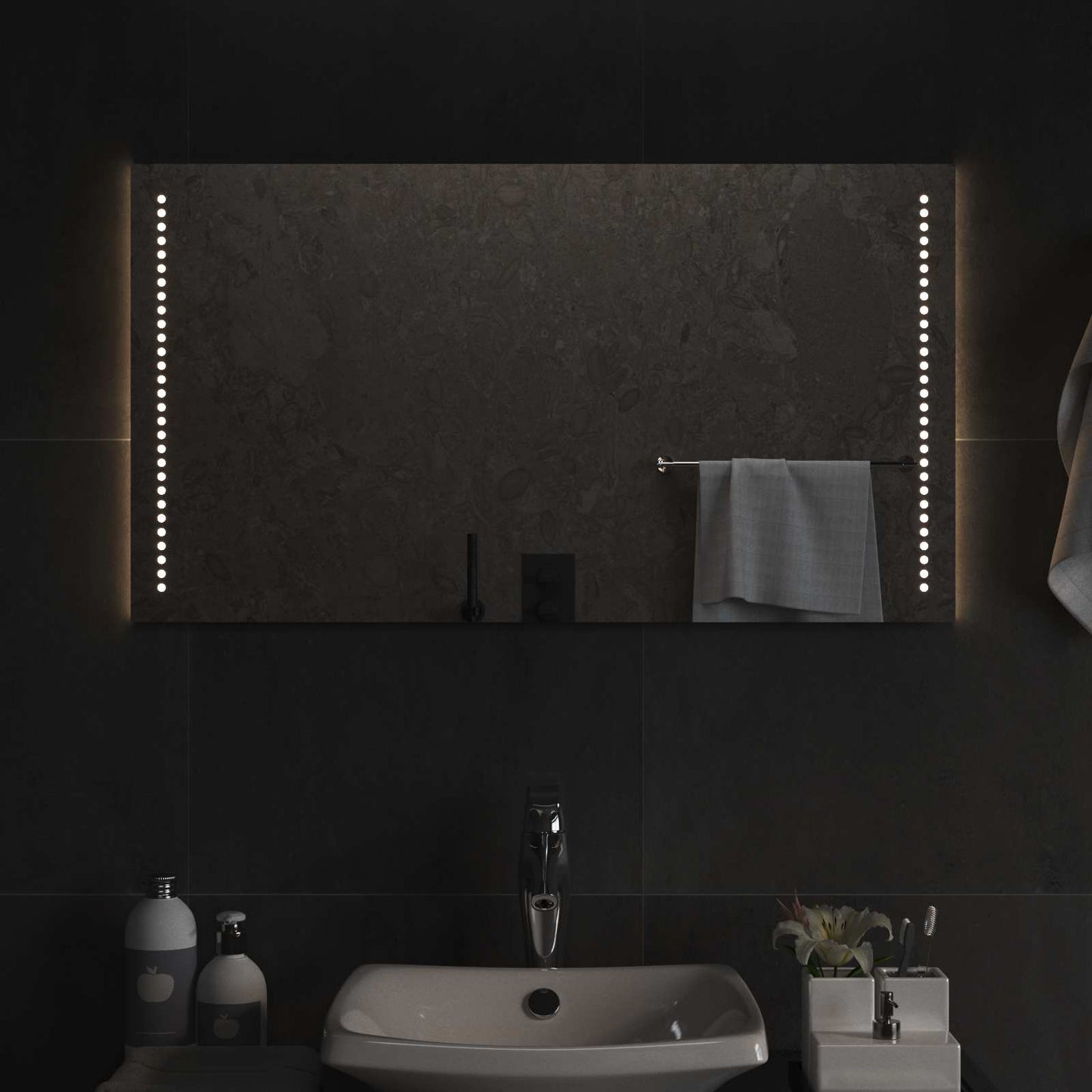 LED Fürdőszoba Tükör Átlátszó 90 x 50 cm edzett üveg