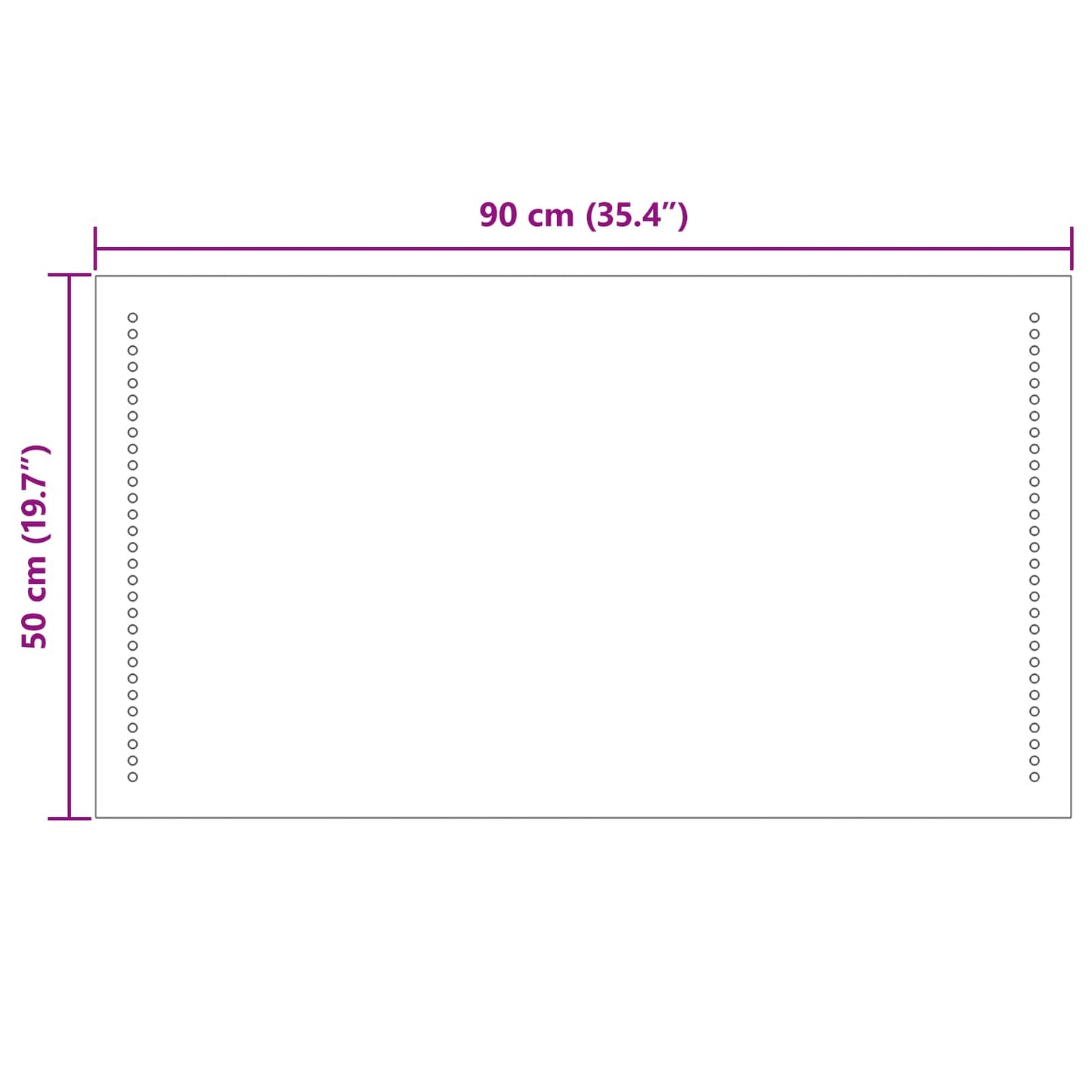 LED Fürdőszoba Tükör Átlátszó 90 x 50 cm edzett üveg