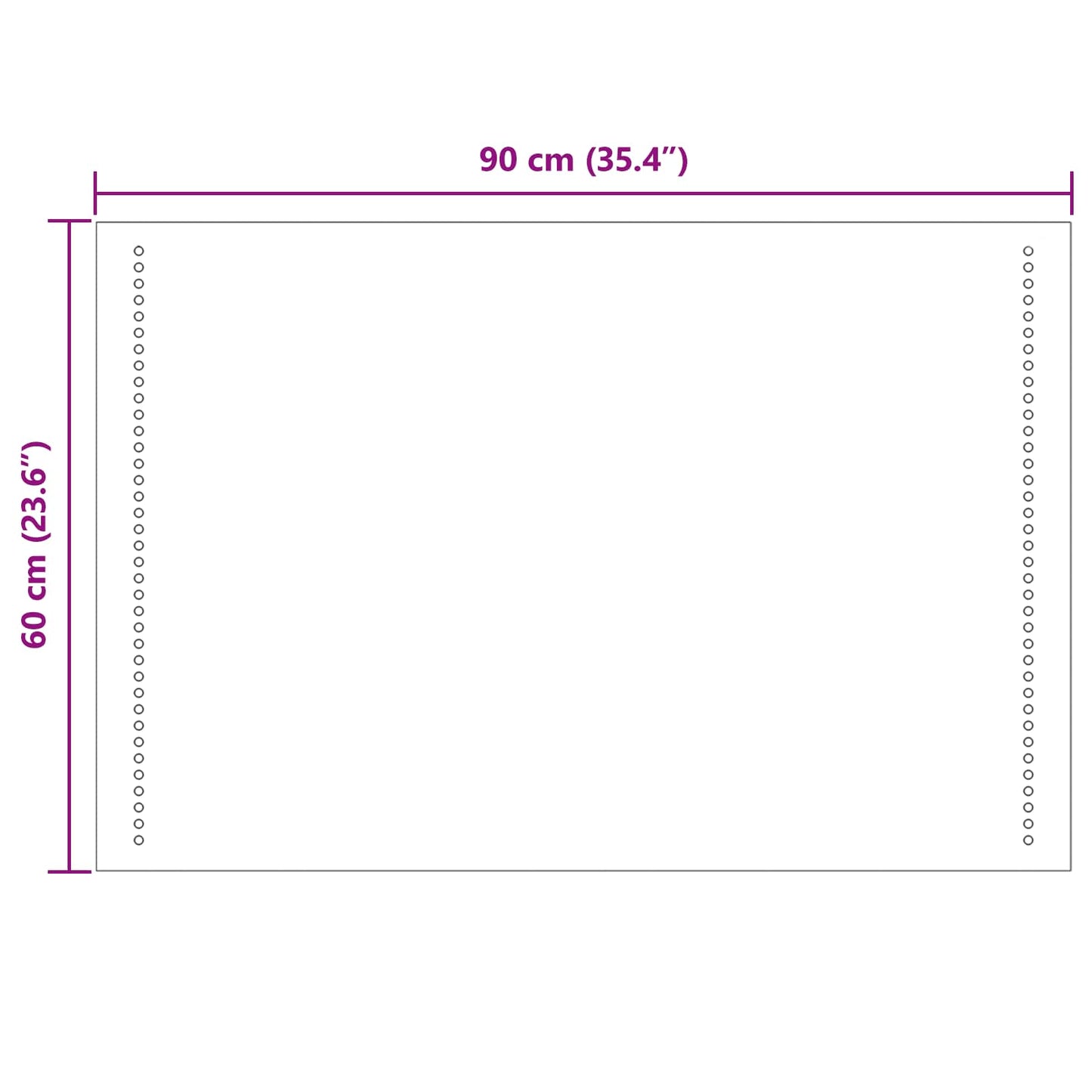 LED Fürdőszoba Tükör Átlátszó 90 x 60 cm edzett üveg