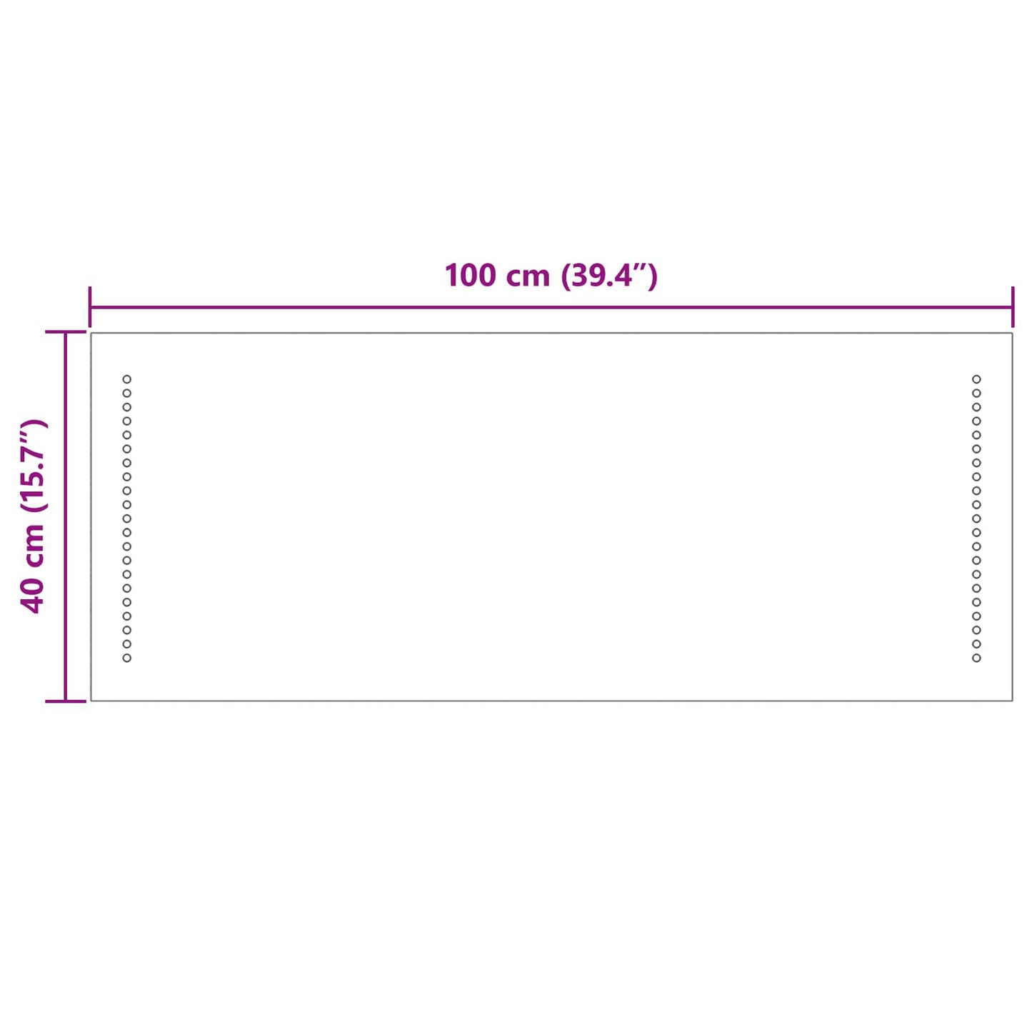 LED Fürdőszoba Tükör Átlátszó 100 x 40 cm edzett üveg
