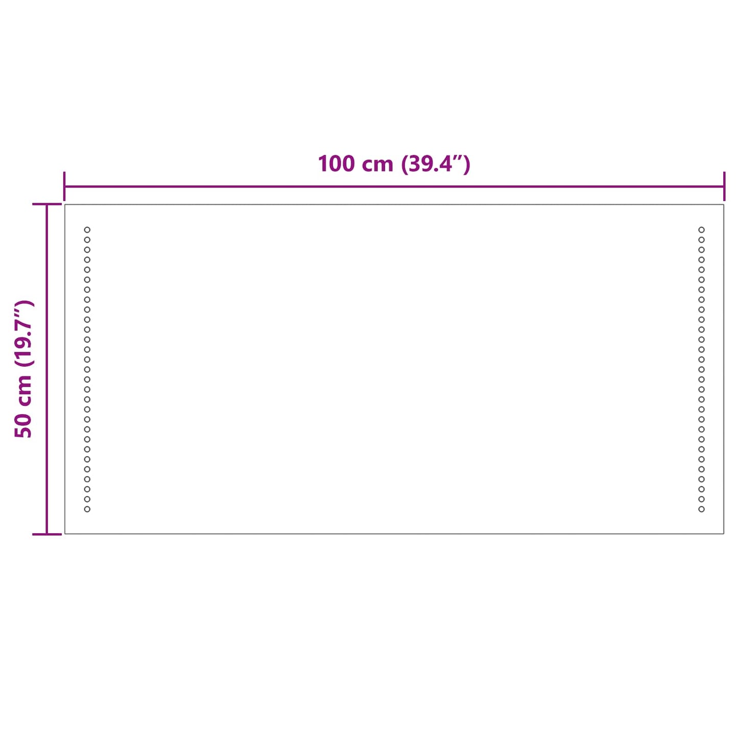 LED Fürdőszoba Tükör Átlátszó 100 x 50 cm edzett üveg