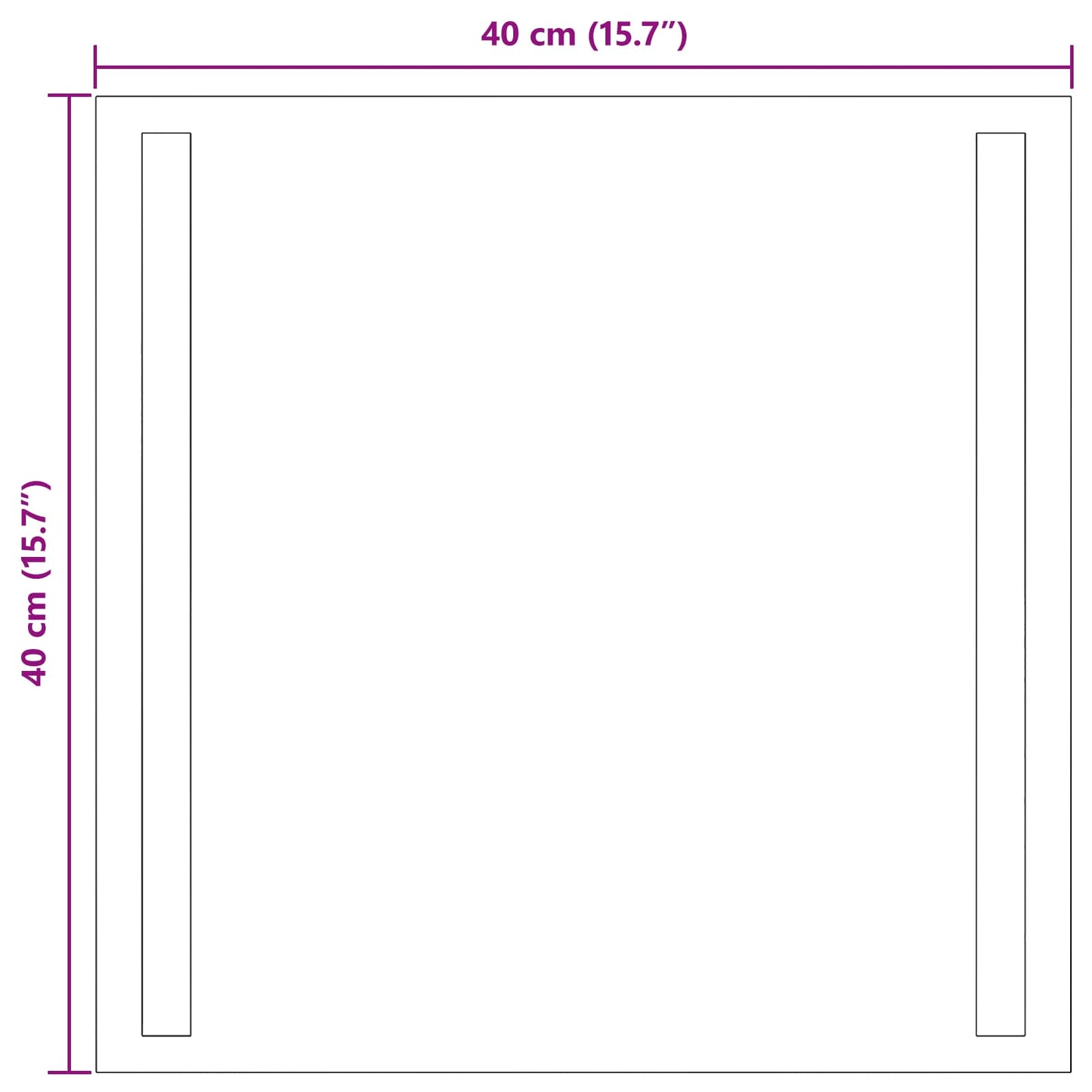 LED Fürdőszoba Tükör tükörrel Átlátszó 40 x 40 cm edzett üveg