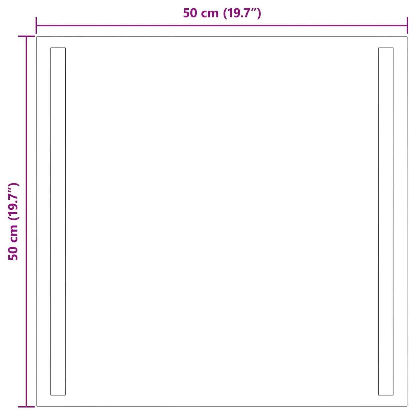 LED Fürdőszoba Tükör tükörrel Átlátszó 50 x 50 cm edzett üveg