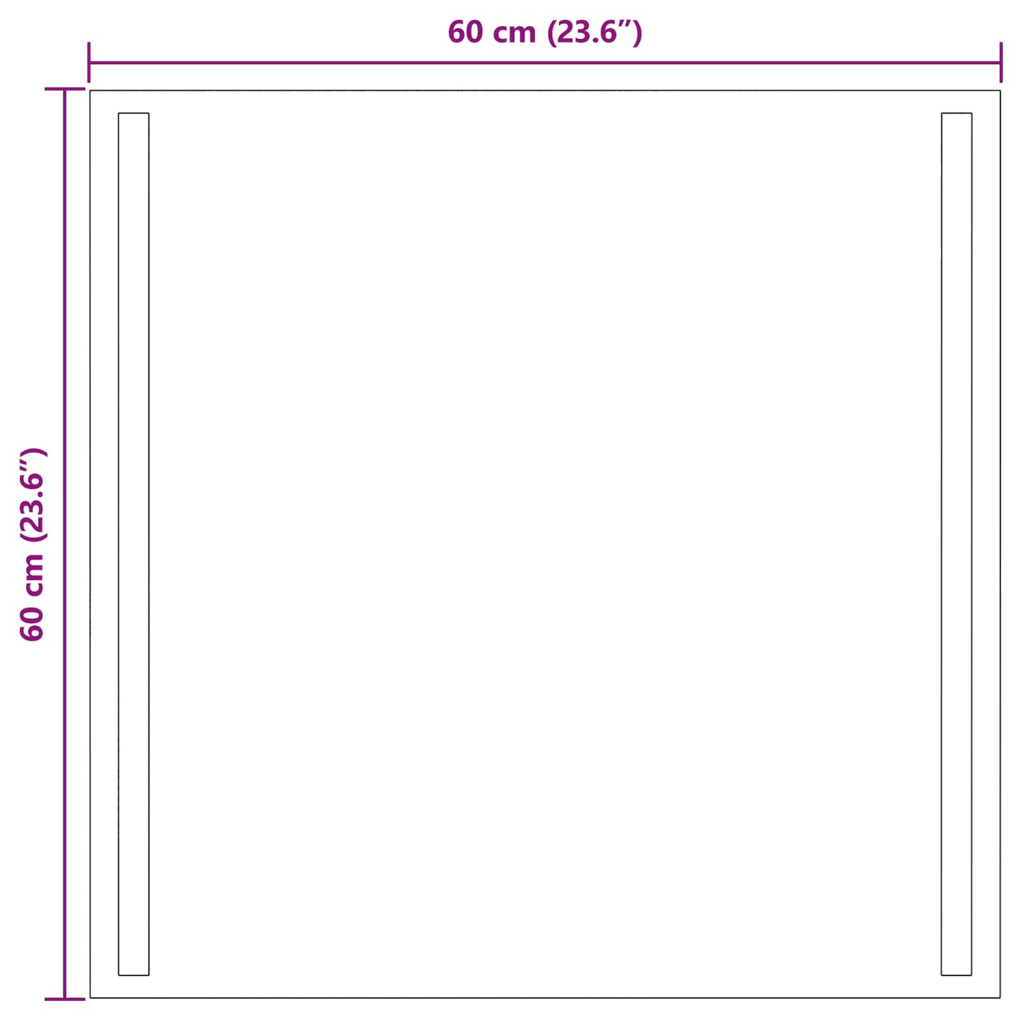 LED Fürdőszoba Tükör tükörrel Átlátszó 60 x 60 cm edzett üveg