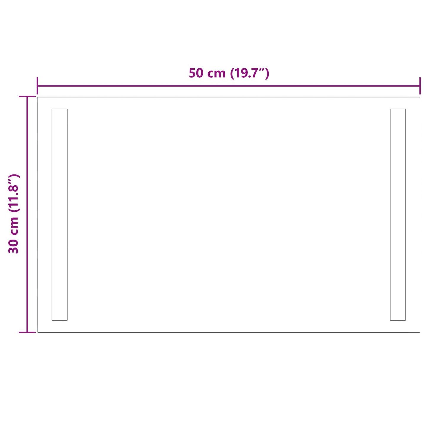LED Fürdőszoba Tükör tükörrel Átlátszó 50 x 30 cm edzett üveg