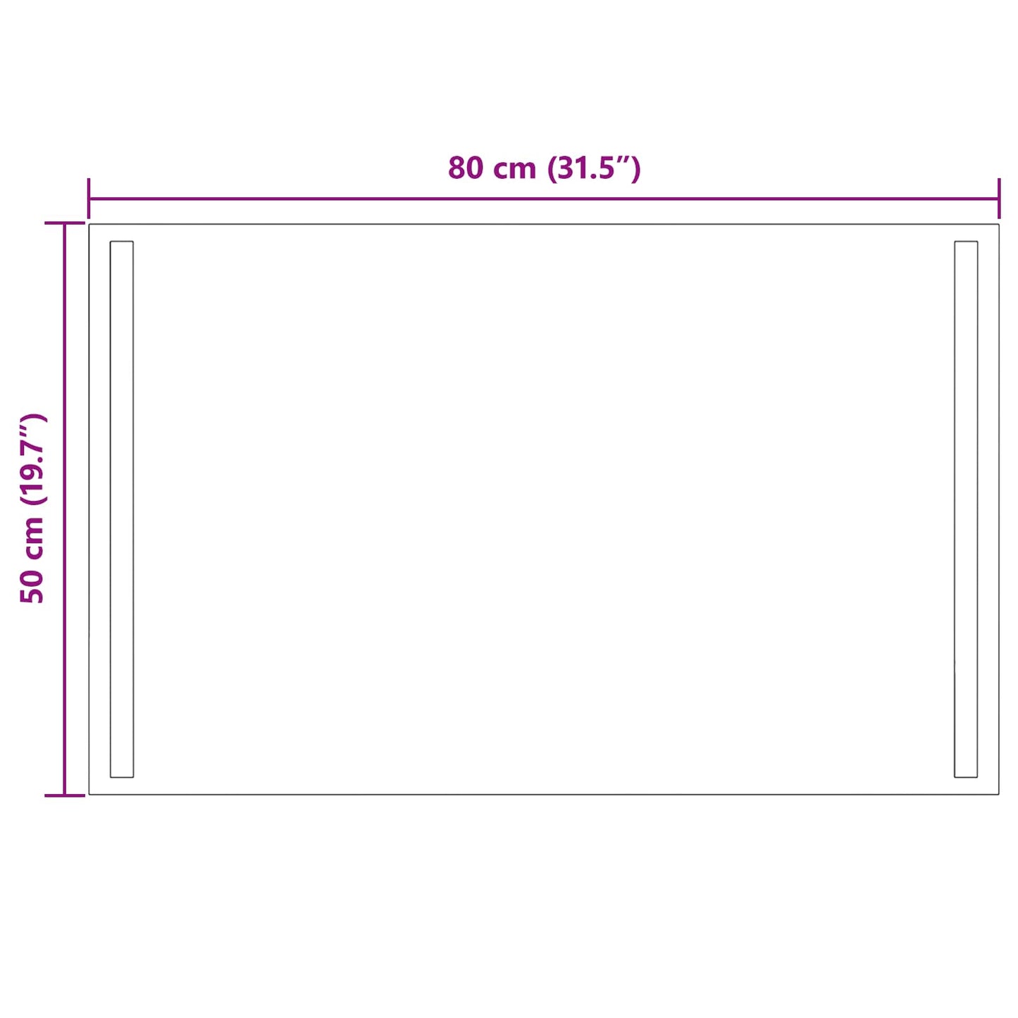 LED Fürdőszoba Tükör tükörrel Átlátszó 80 x 50 cm edzett üveg