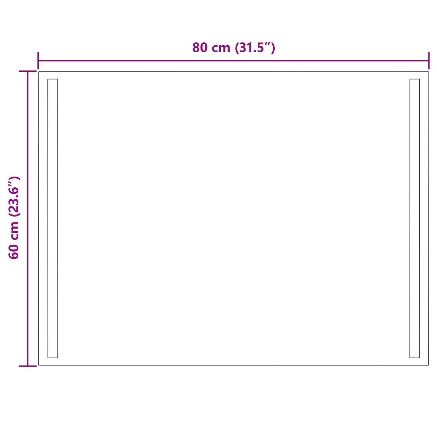 LED Fürdőszoba Tükör tükörrel Átlátszó 80 x 60 cm edzett üveg