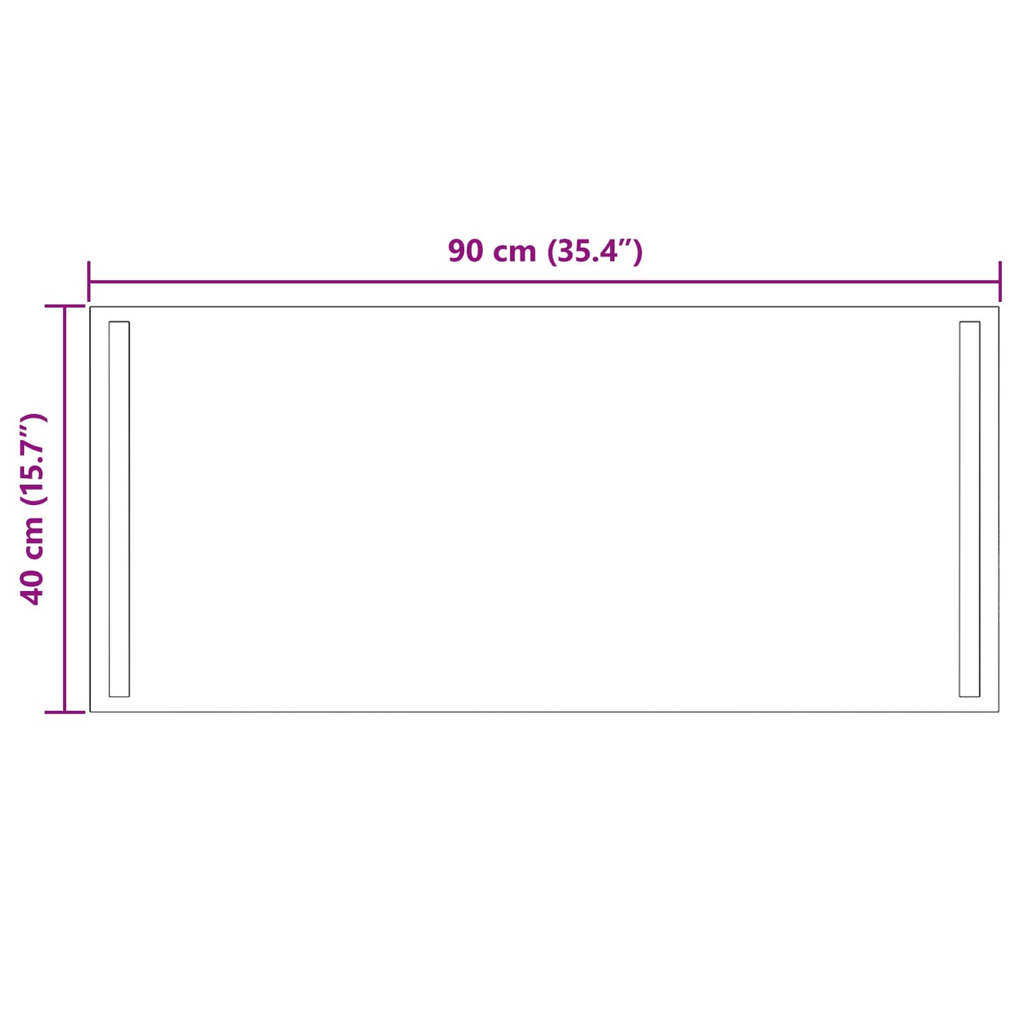 LED Fürdőszoba Tükör tükörrel Átlátszó 90 x 40 cm edzett üveg