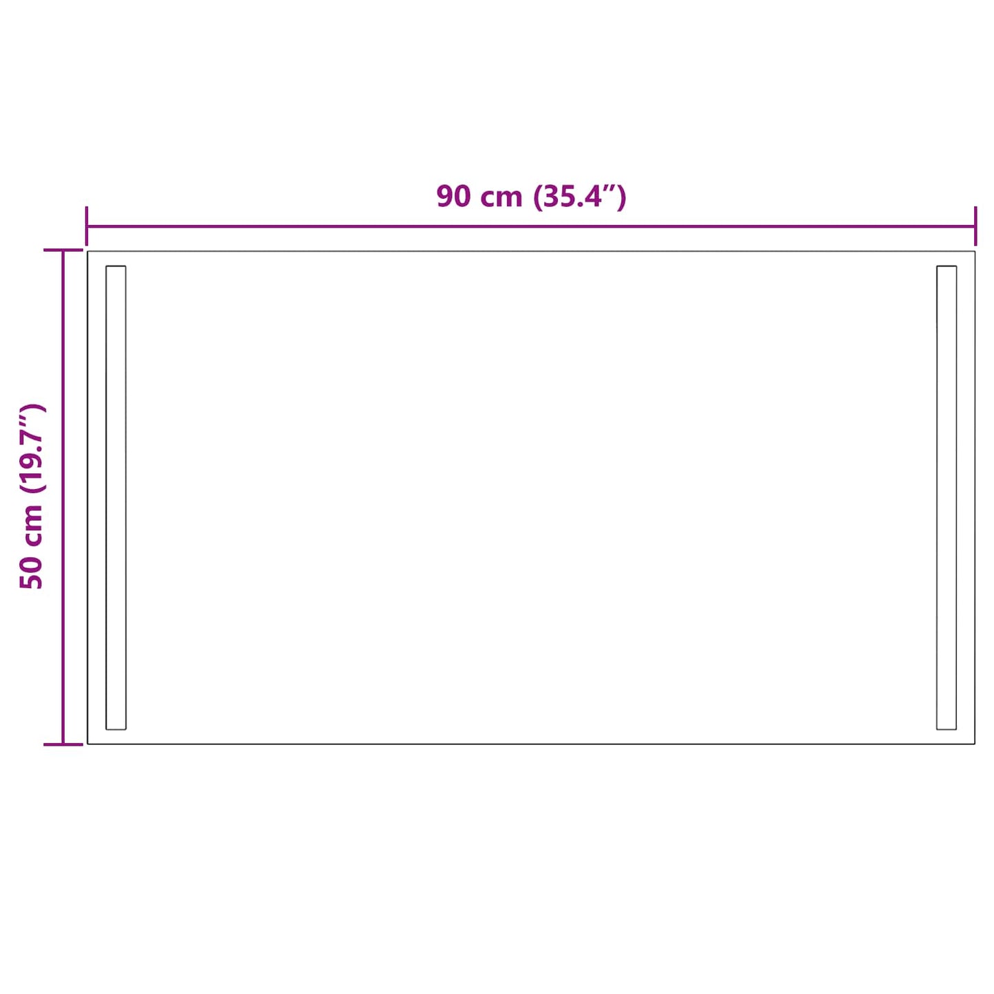LED Fürdőszoba Tükör tükörrel Átlátszó 90 x 50 cm edzett üveg