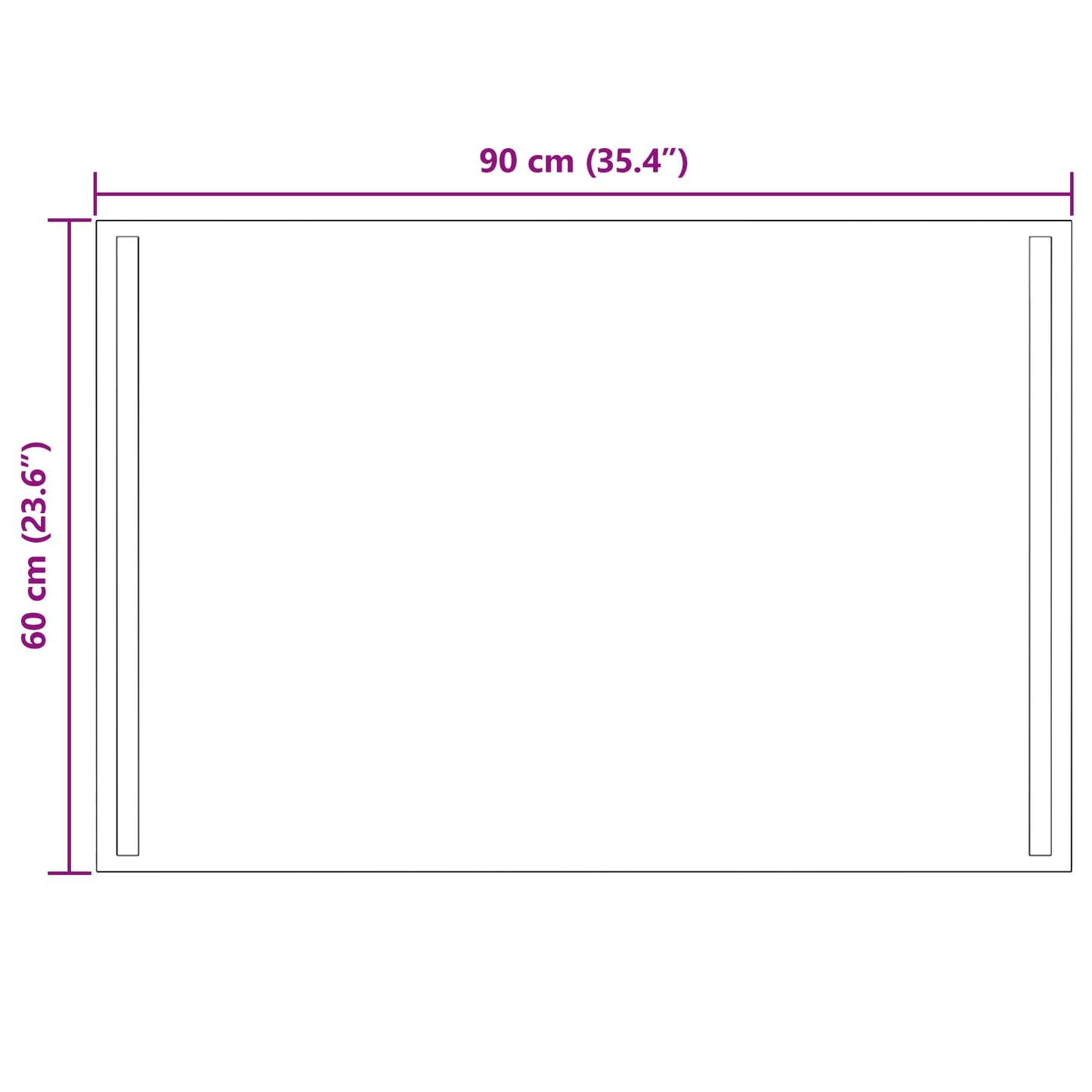 LED Fürdőszoba Tükör tükörrel Átlátszó 90 x 60 cm edzett üveg