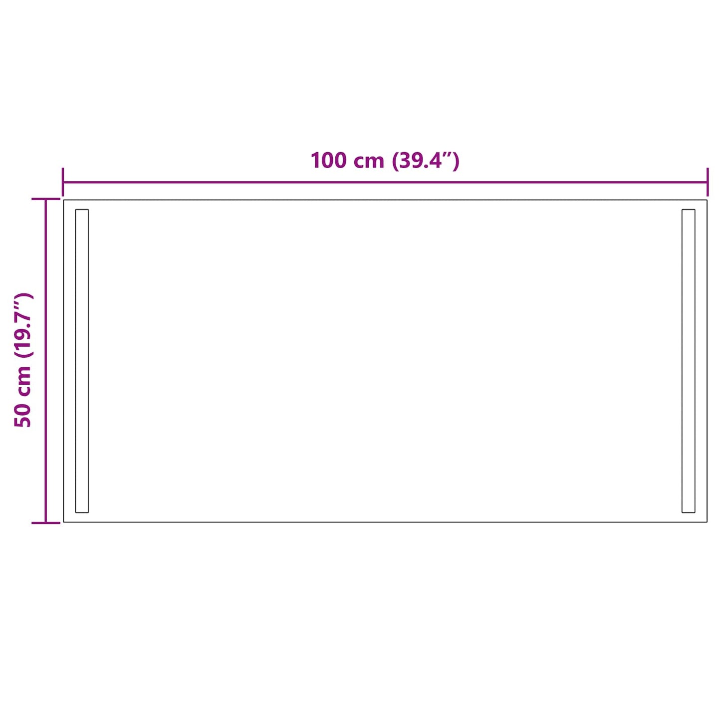 LED Fürdőszoba Tükör tükörrel Átlátszó 100 x 50 cm edzett üveg