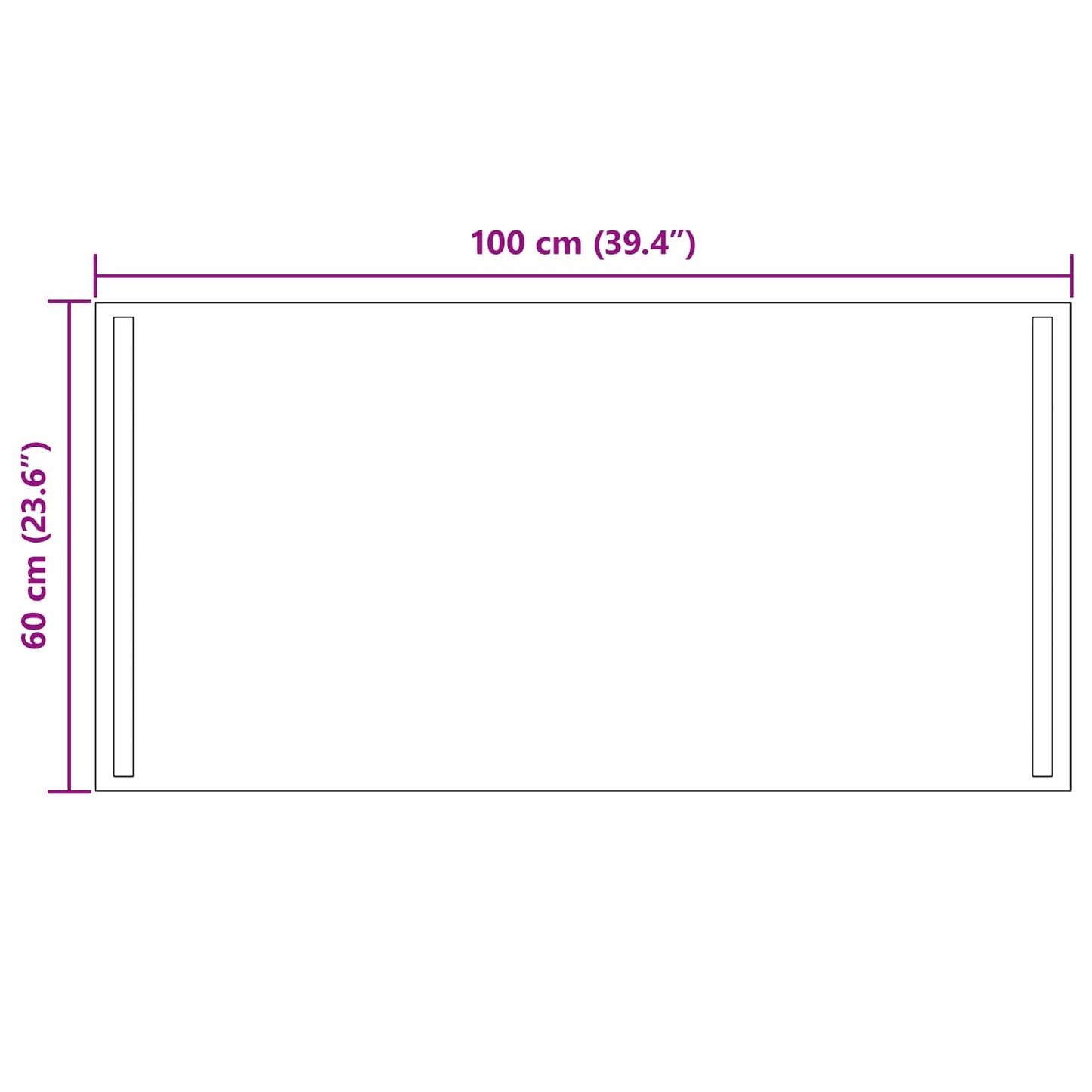 LED Fürdőszoba Tükör tükörrel Átlátszó 100 x 60 cm edzett üveg