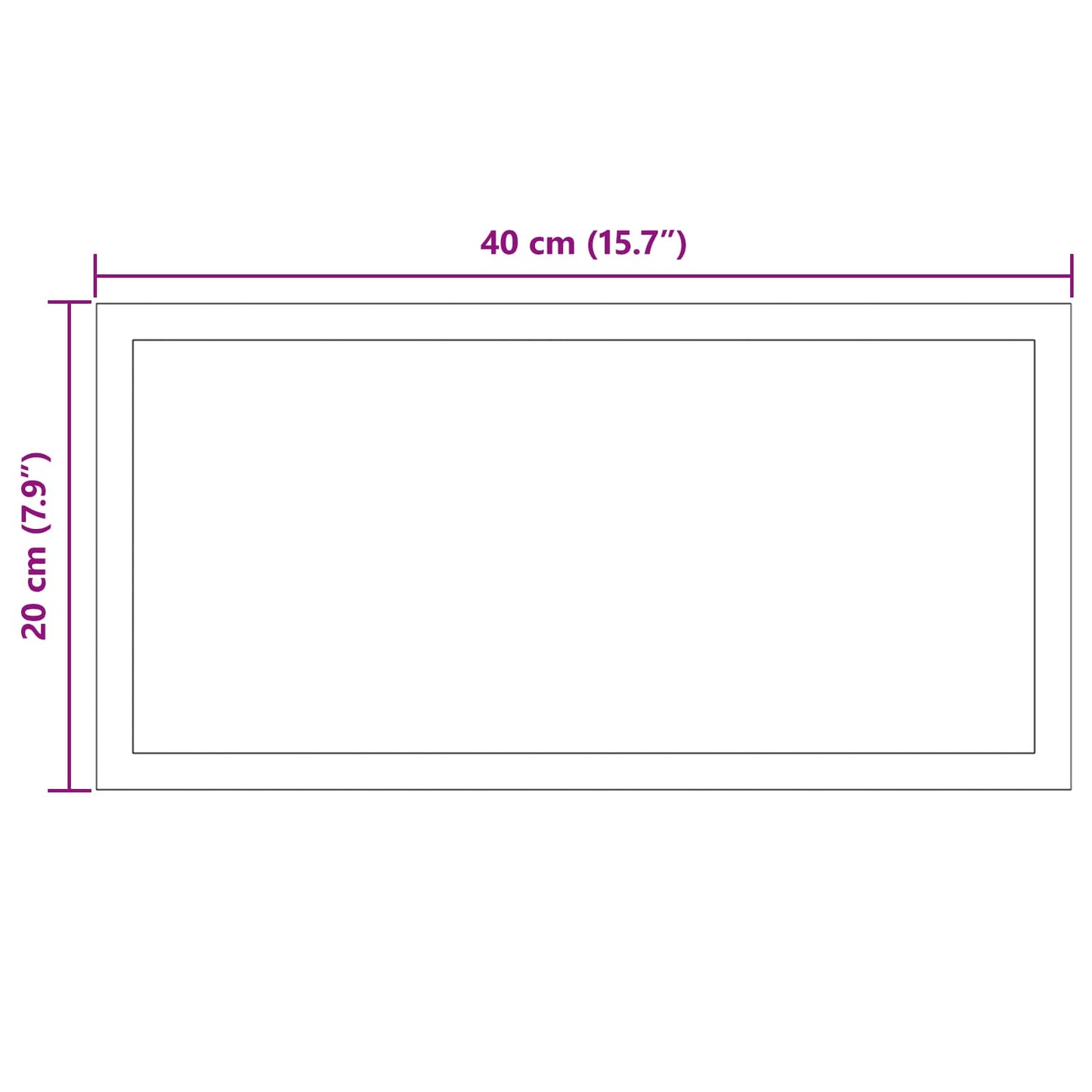 LED Fürdőszoba Tükör tükörrel Átlátszó 40 x 20 cm edzett üveg