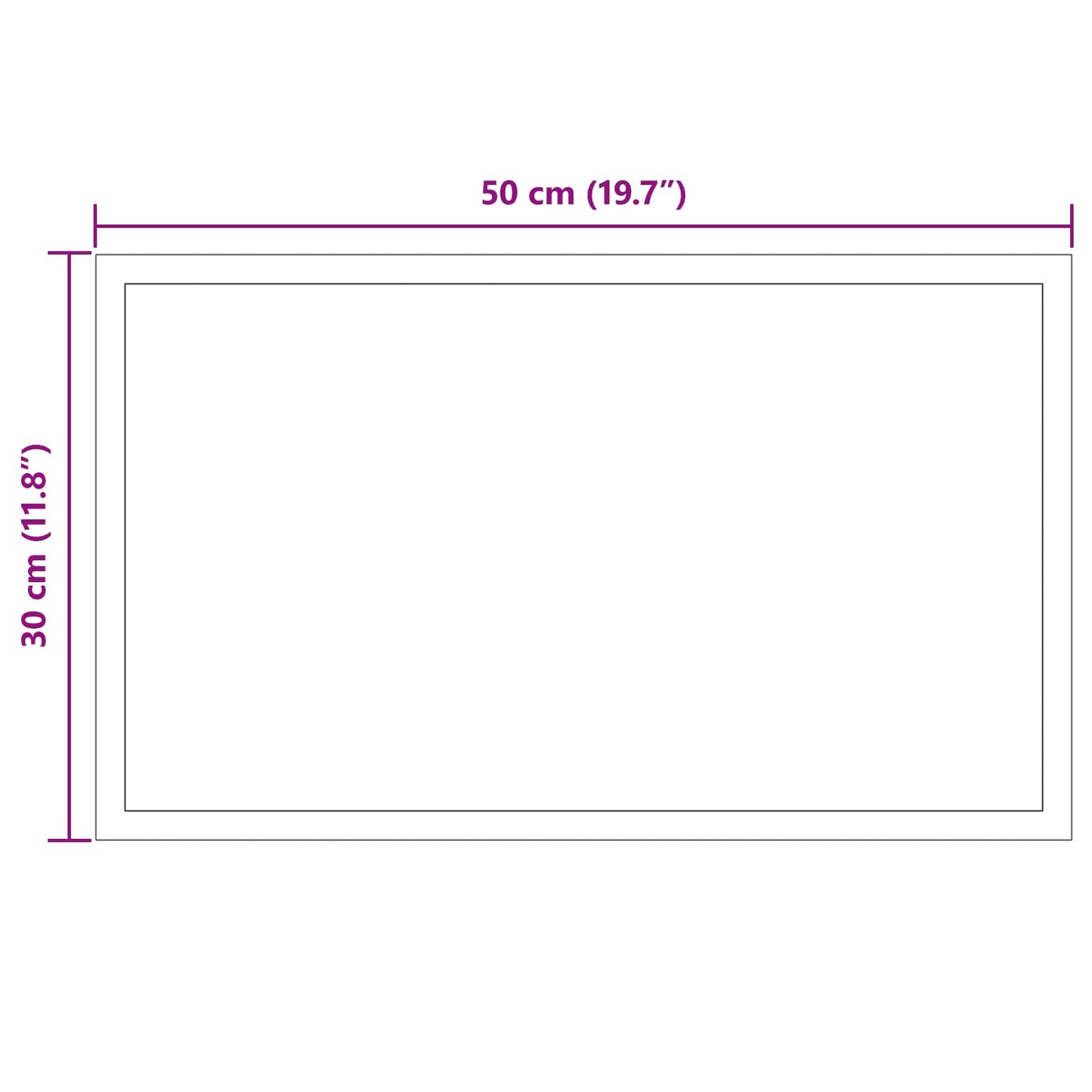 LED Fürdőszoba Tükör tükörrel Átlátszó 50 x 30 cm edzett üveg