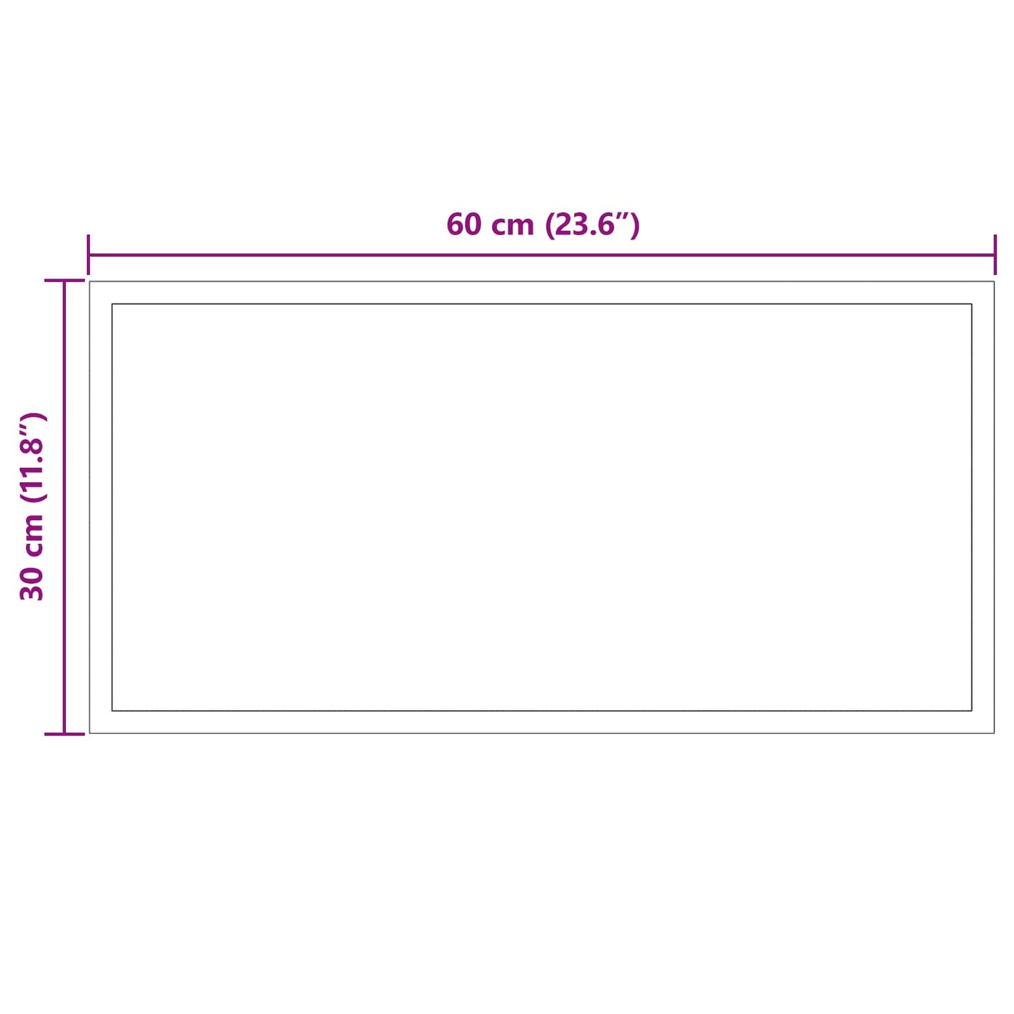 LED Fürdőszoba Tükör tükörrel Átlátszó 60 x 30 cm edzett üveg
