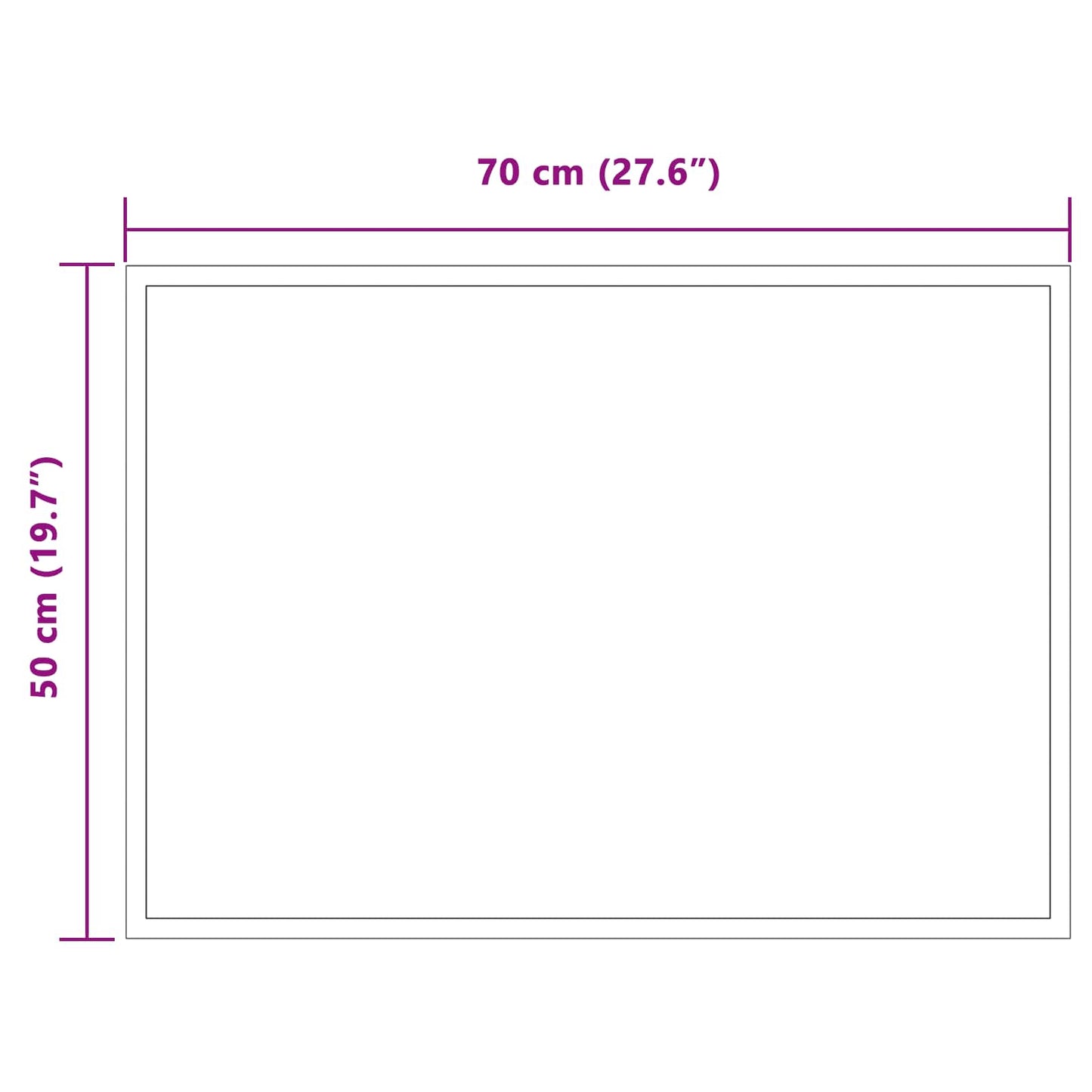 LED Fürdőszoba Tükör tükörrel Átlátszó 70 x 50 cm edzett üveg
