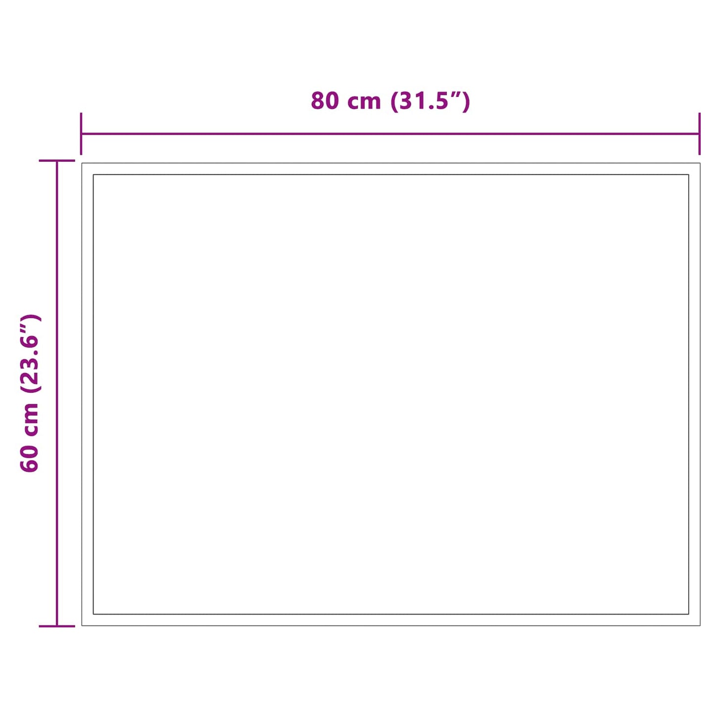 LED Fürdőszoba Tükör tükörrel Átlátszó 80 x 60 cm edzett üveg