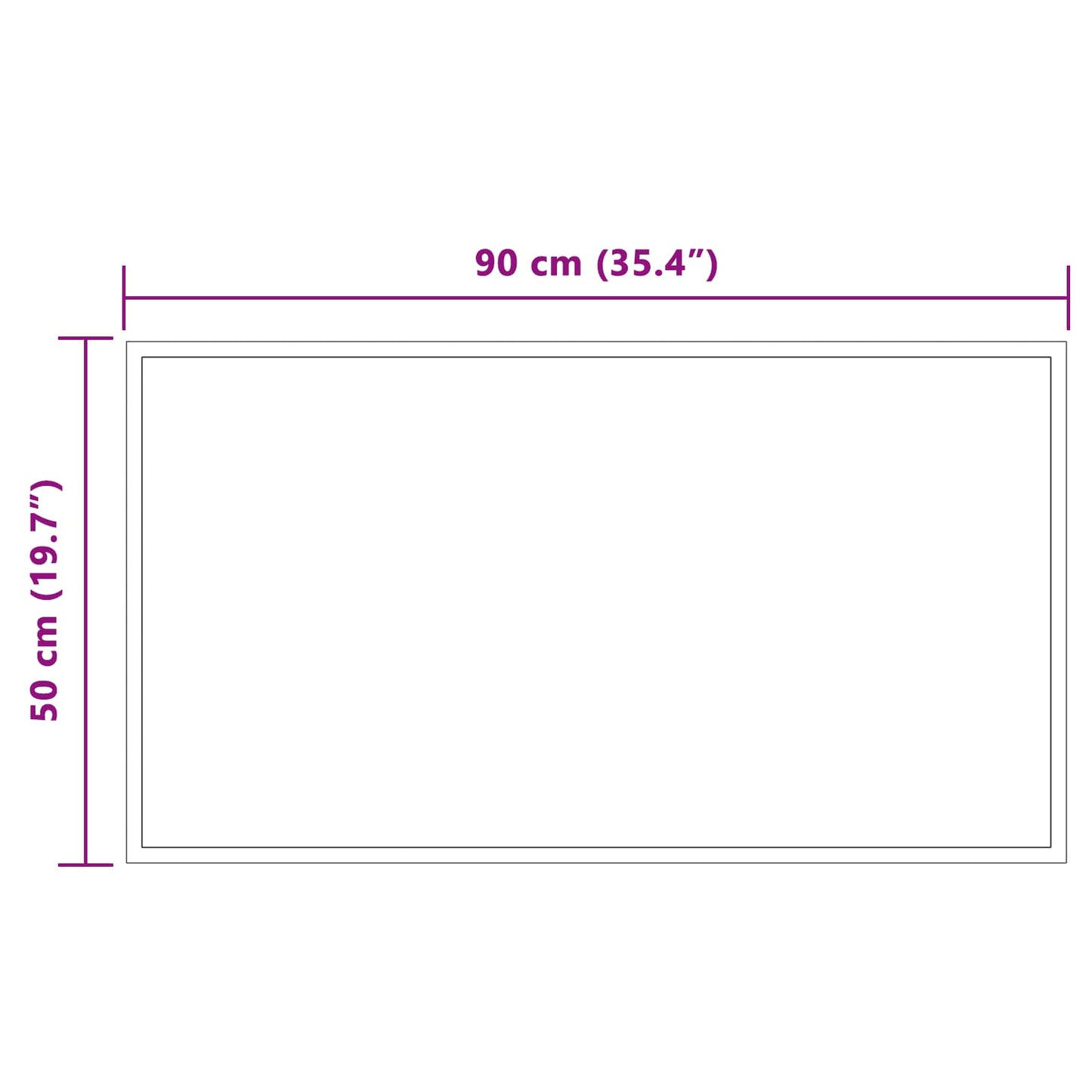 LED Fürdőszoba Tükör tükörrel Átlátszó 90 x 50 cm edzett üveg