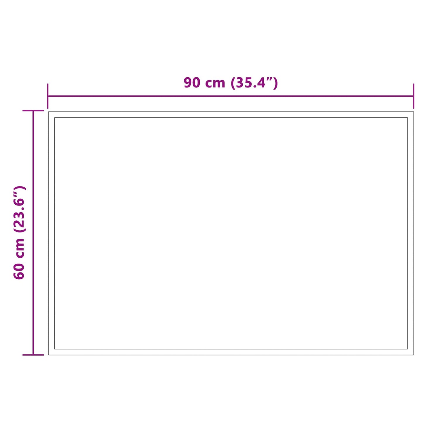 LED Fürdőszoba Tükör tükörrel Átlátszó 90 x 60 cm edzett üveg