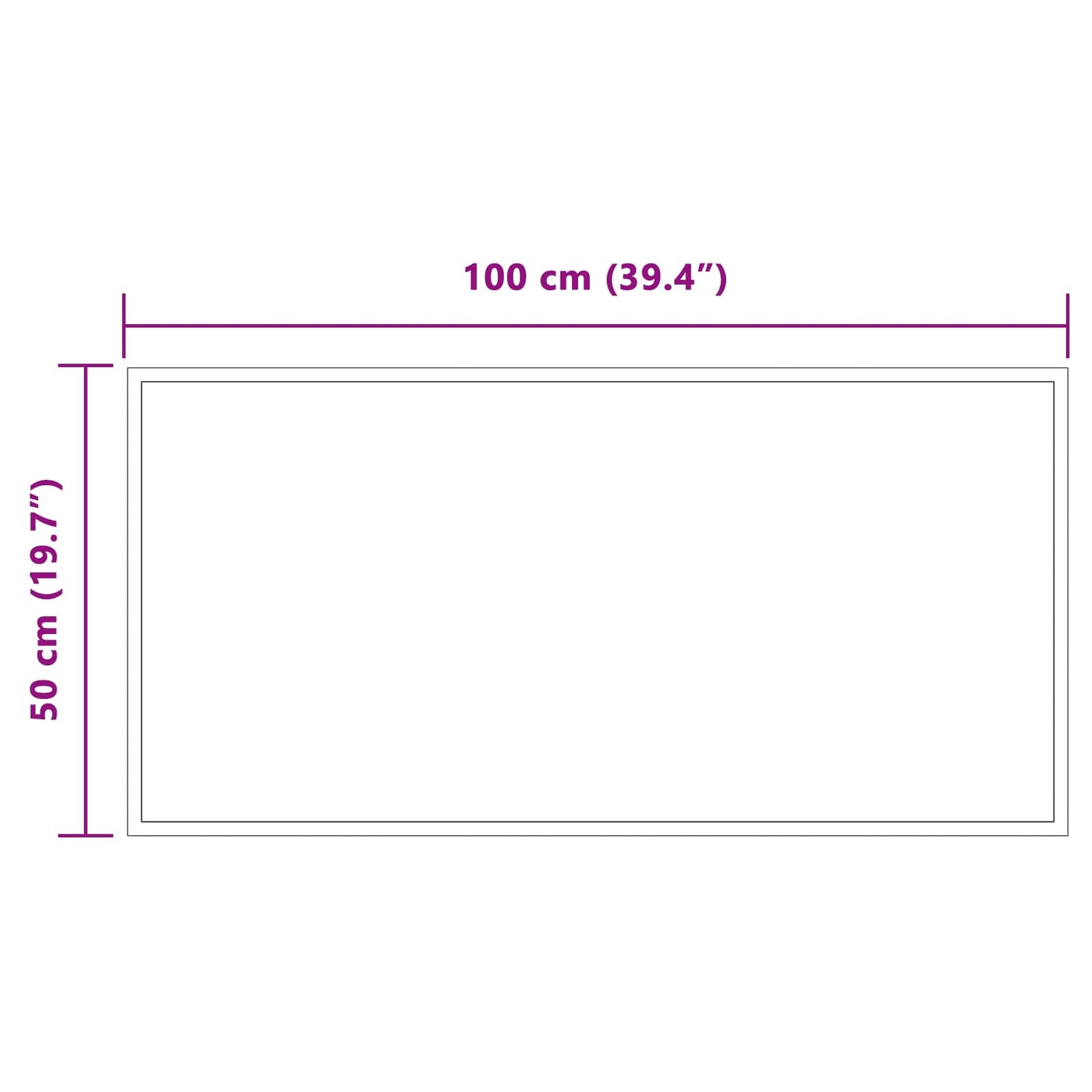 LED Fürdőszoba Tükör tükörrel Átlátszó 100 x 50 cm edzett üveg